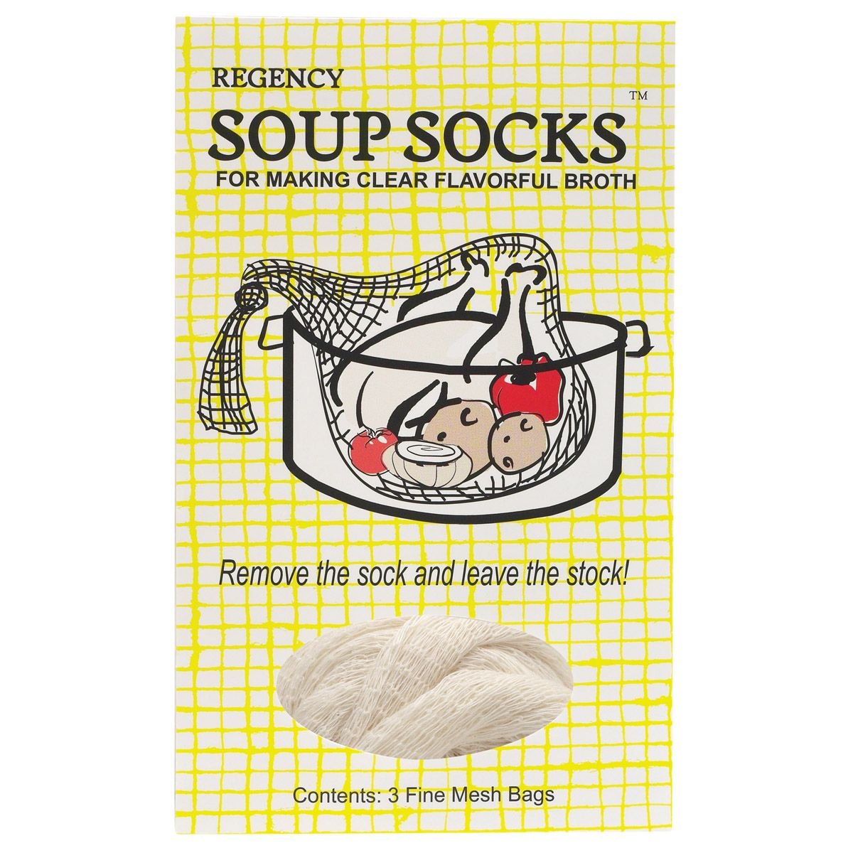Regency Cotton Mesh Soup Socks for Making Clear Broth and Flavorful Soups - 3 Pack