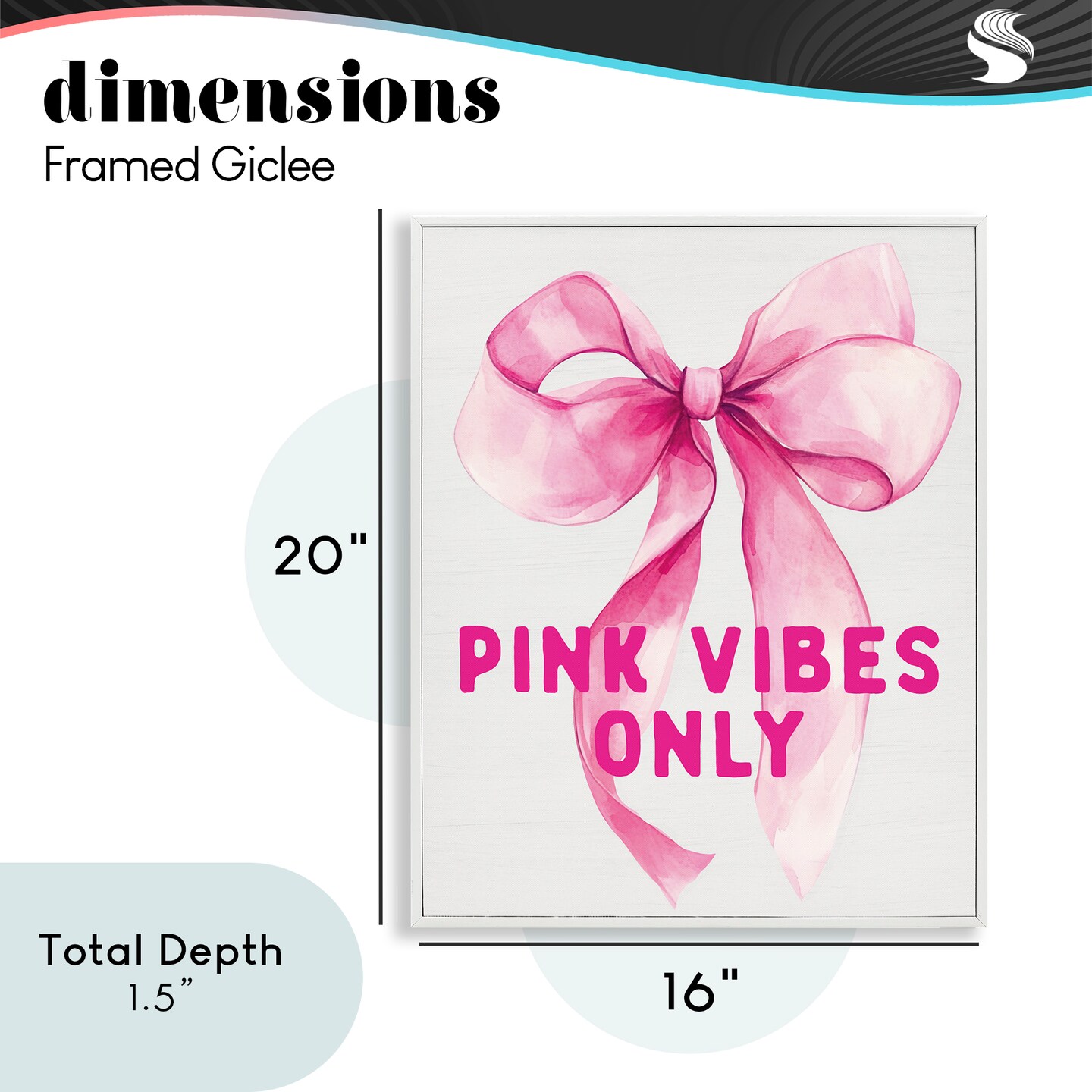 Stupell Industries Girly Pink Vibes Only Framed Giclee, design by Lettered and Lined