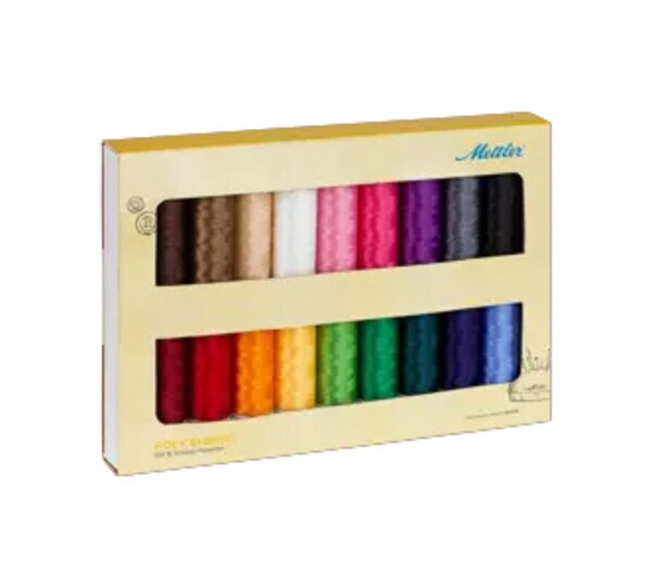 Mettler Poly Sheen 18 Spool Thread Set by Mettler | (18 40wt Polyester Small Spools)