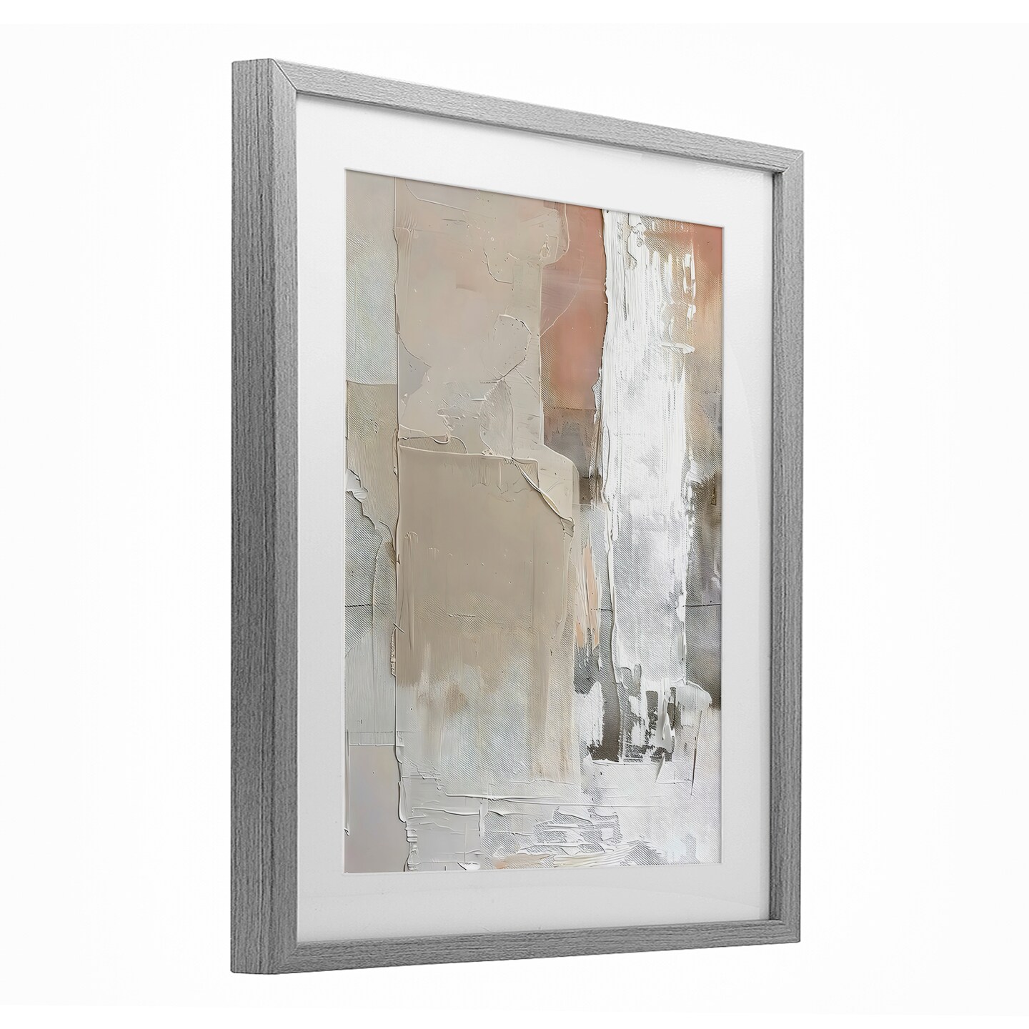 Stupell Industries Subtle Blush Abstract Framed Print Under Glass, design by Riley B