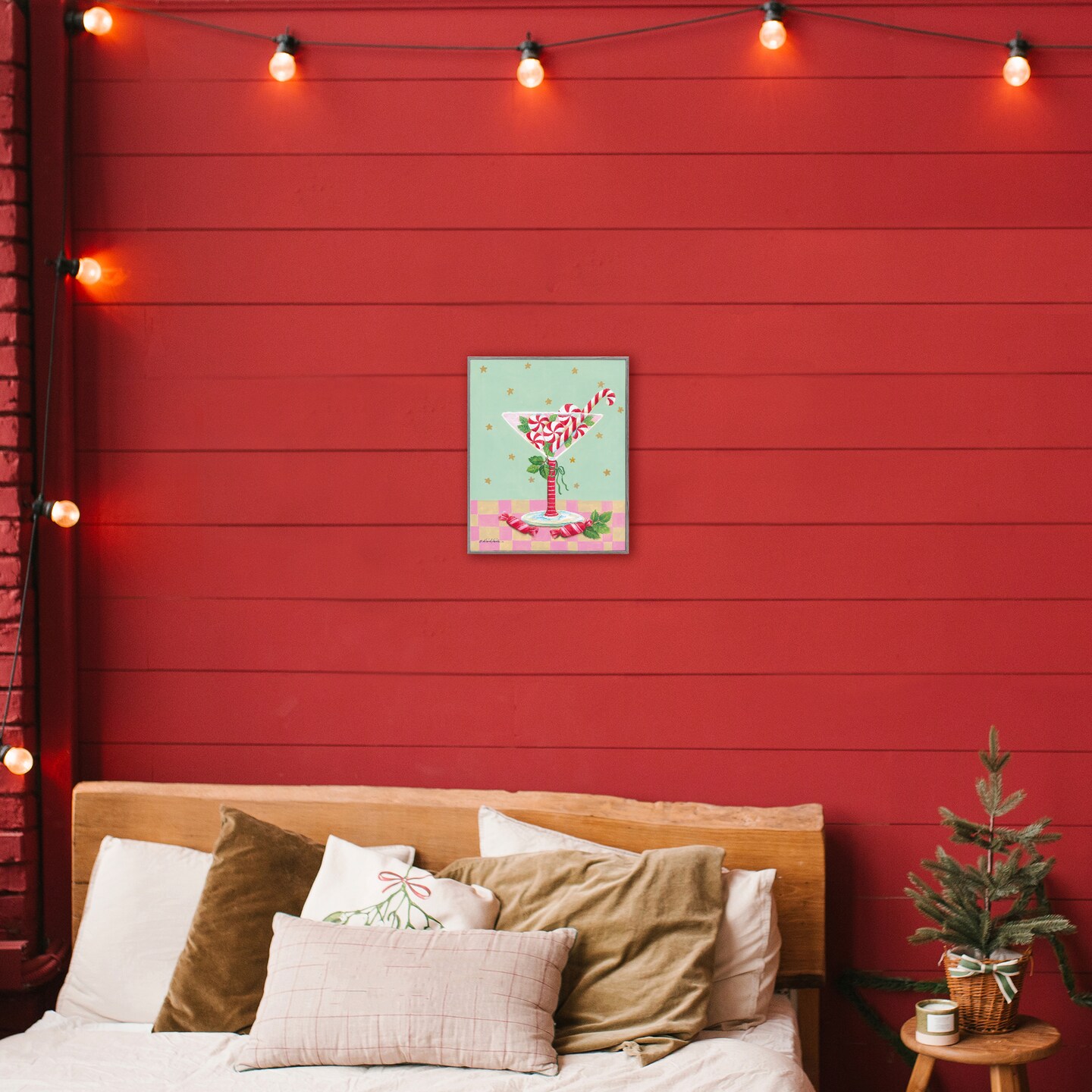 Stupell Industries Festive Peppermint Martini Framed Giclee, design by Diane Kater