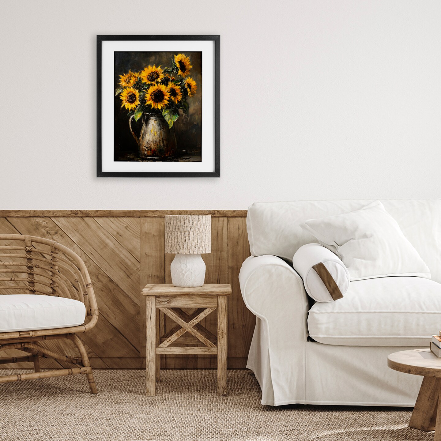 Stupell Industries Rustic Sunflower Jug Framed Print Under Glass, design by Franklyn Gregory