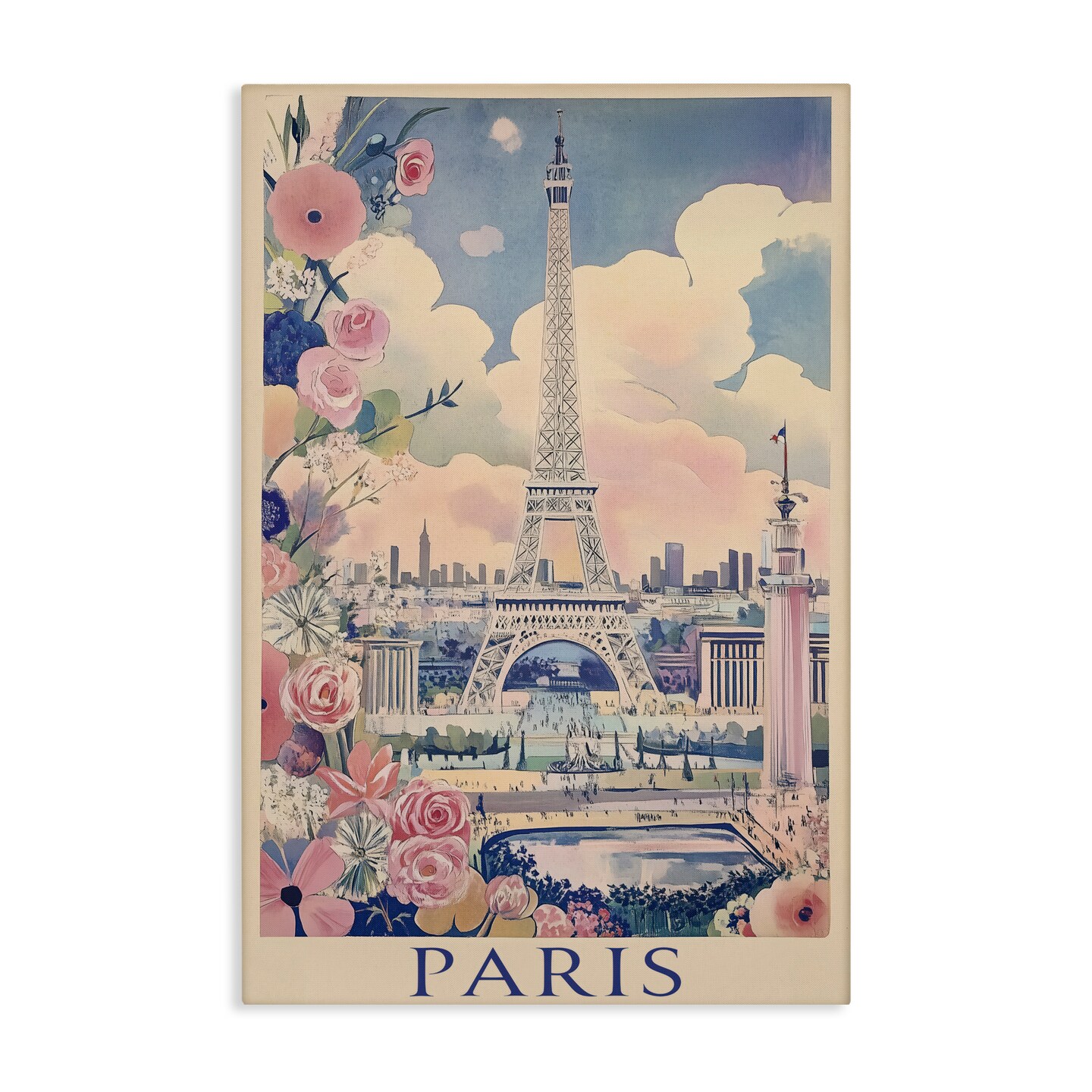 Stupell Industries Vintage Spring In Paris Canvas, design by Annabelle Hall