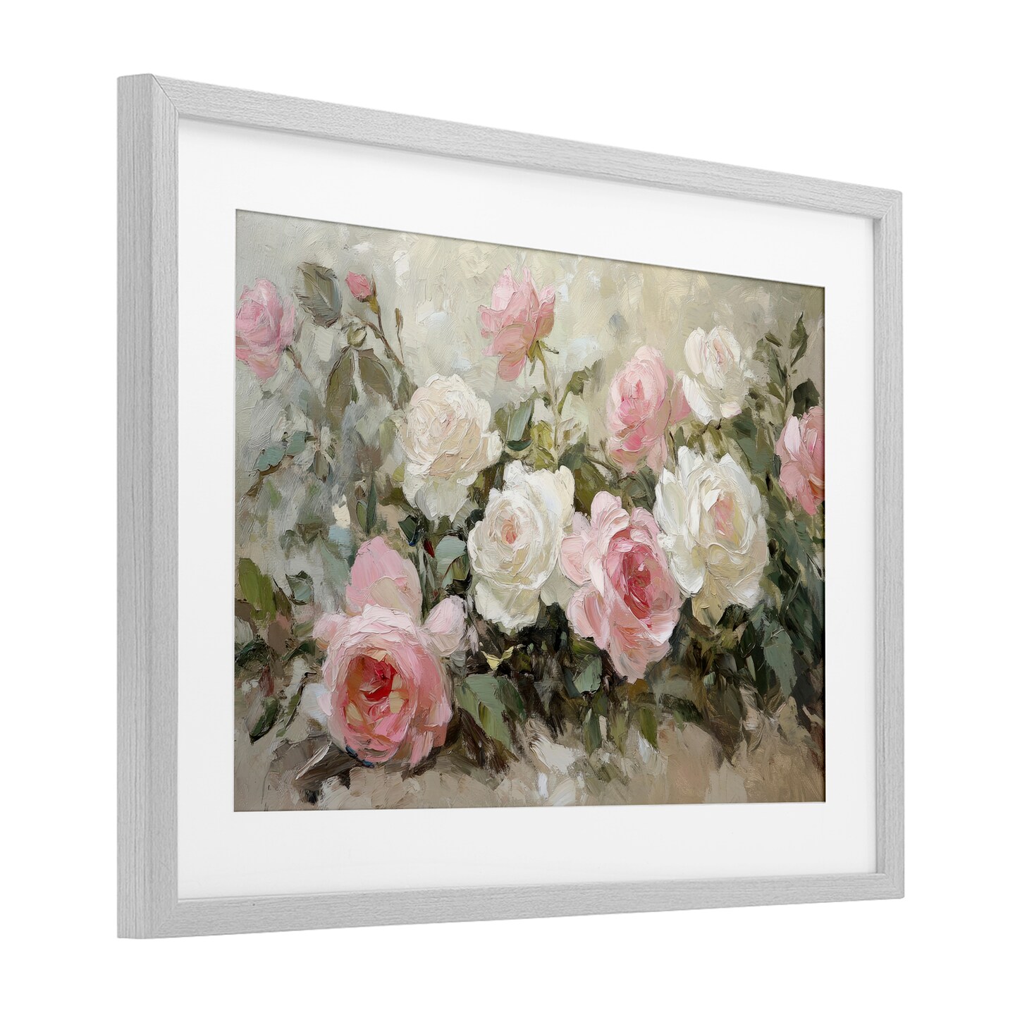 Stupell Industries Rose Bouquets Pink and White Framed Print Under Glass, design by Petal Prints Design