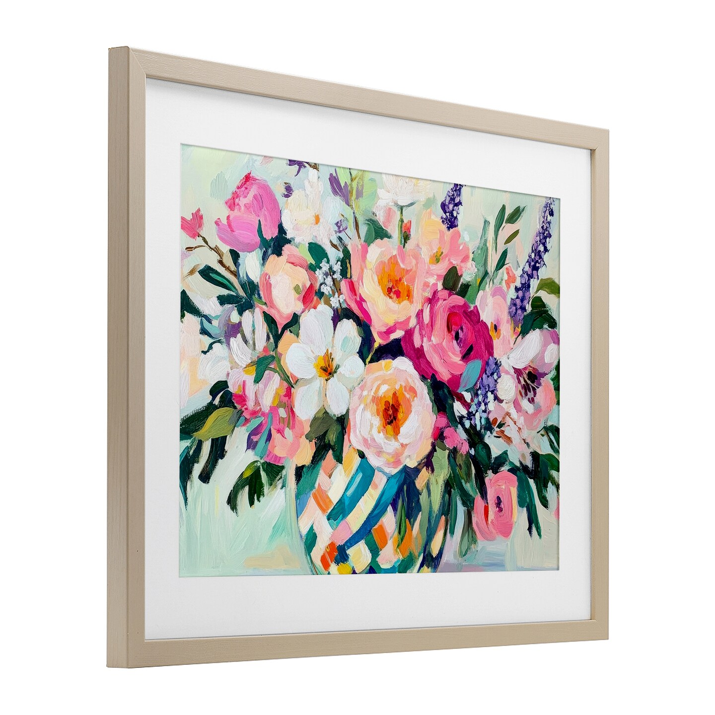 Stupell Industries Colorful Bouquet in Spring Vase Framed Print Under Glass, design by Petal Prints Design