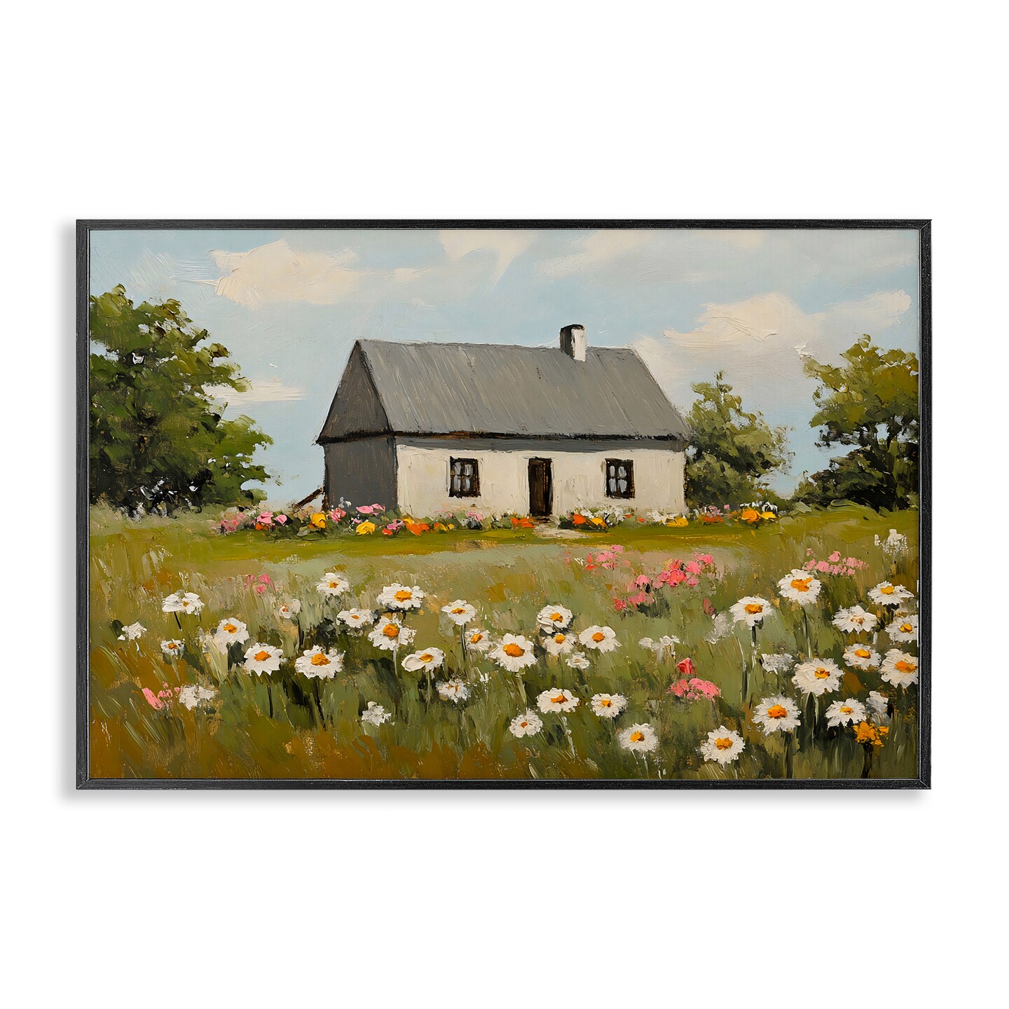 Stupell Industries Cottagecore Daisy Field Framed Giclee, design by Franklyn Gregory