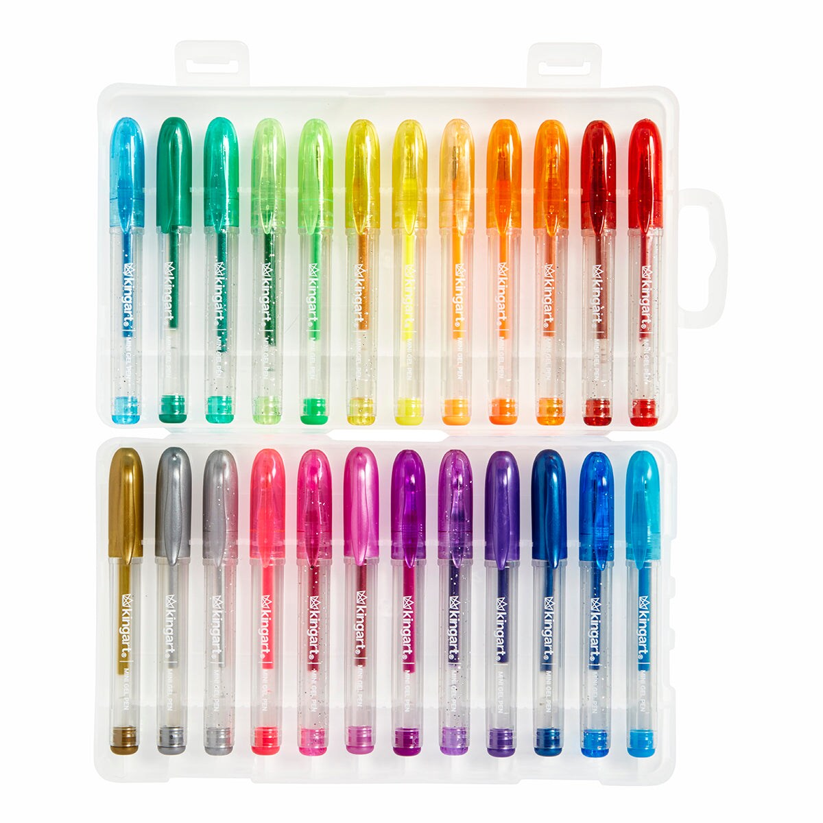 KINGART® Mini Gel Pens, Neon, Metallic & Glitter, 24 Colors