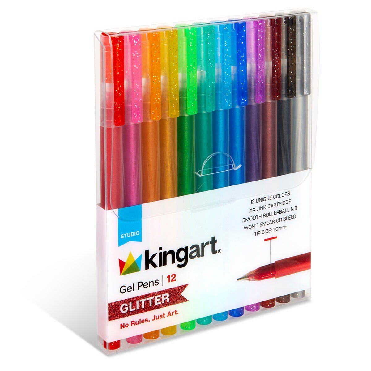 KINGART&#xAE; Gel Pens 12 Glitter Colors