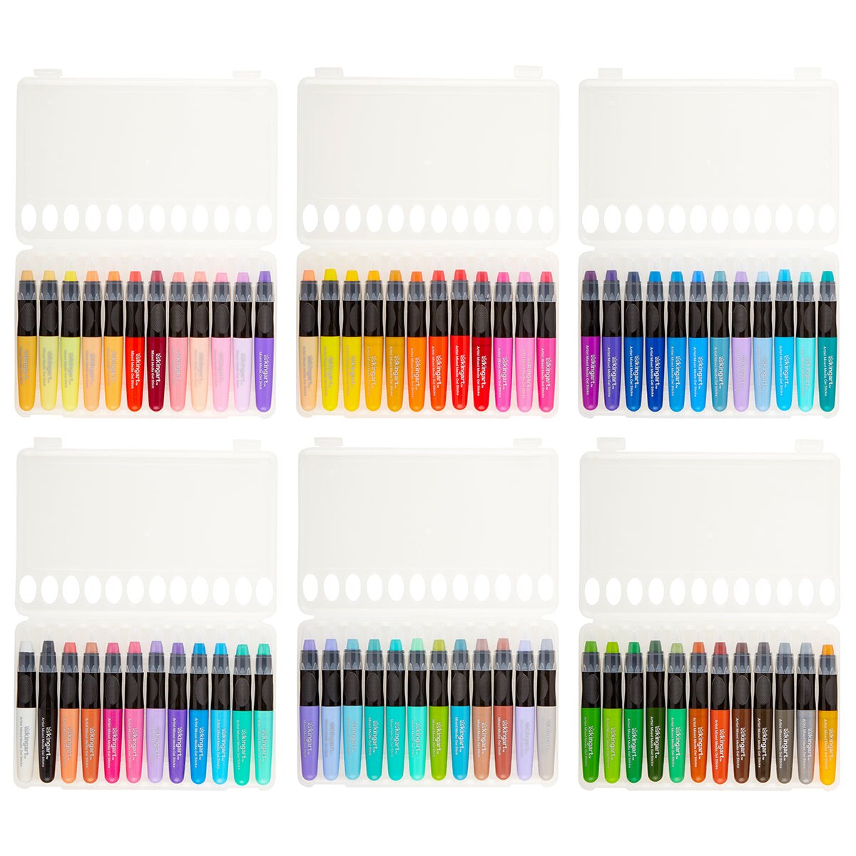 KINGART&#xAE; Gel Stick Artist Mixed Media Watercolor Crayons, Set of 72 Unique Colors