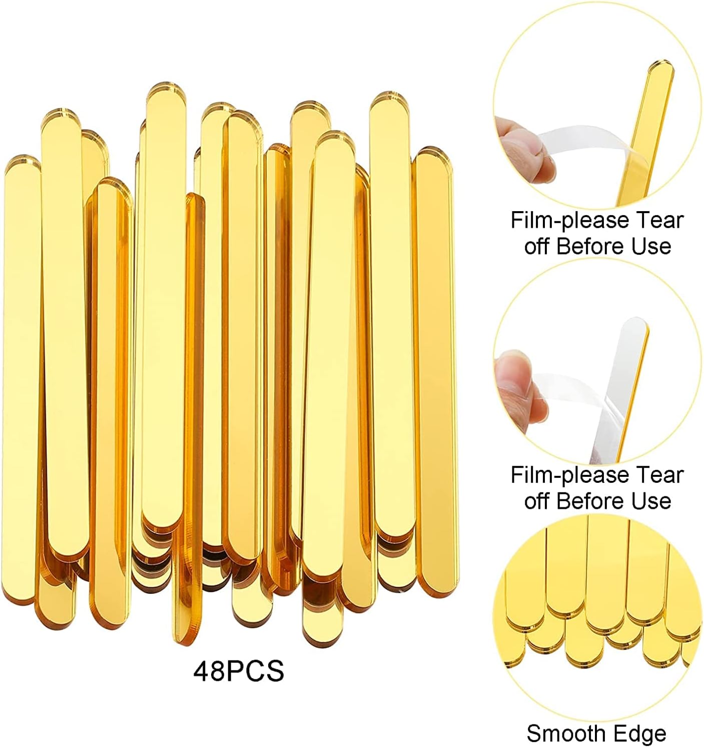 30pcs Acrylic Cakesicle Popsicle Sticks, Plastic Gold Popsicle Sticks for Cakesicles, Reusable Popsicle Mold Sticks, 4.5&#x201C; Cake Pop Ice Cream Sticks Bulk for Home Cake Candy Gifts Party Craft