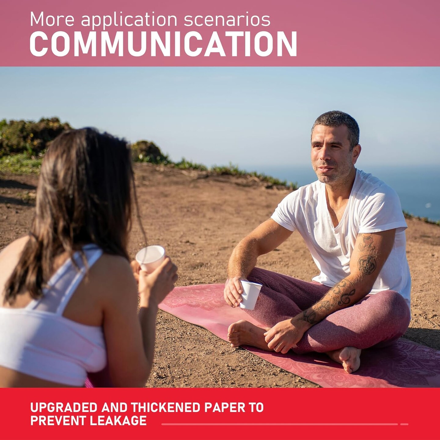 12 oz 300 Pack Disposable Paper Cups, Summer Party Tableware, Thickened Leak-Free White Cups for Hot and Cold Drinks