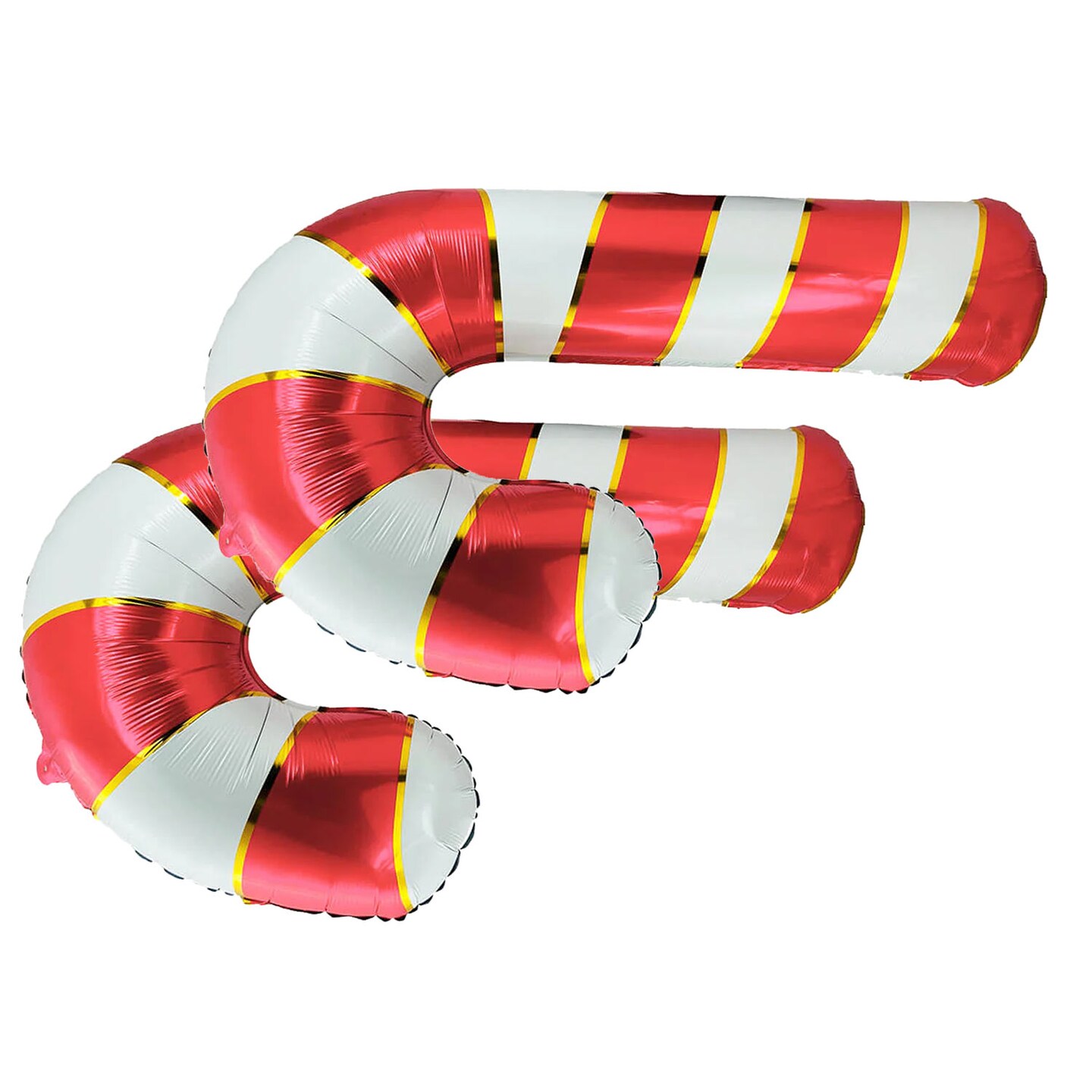 LA Balloons&#xAE; 37 Inch Candy Cane Red &#x26; White Foil Balloon