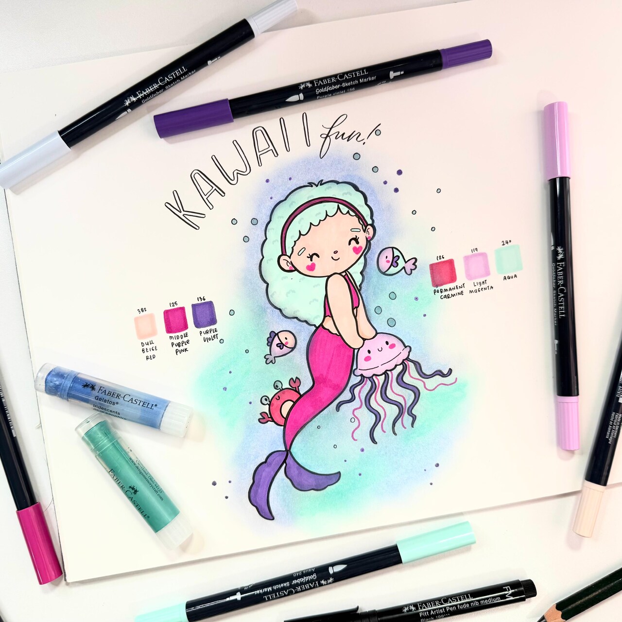 Kawaii Mermaid Illustration