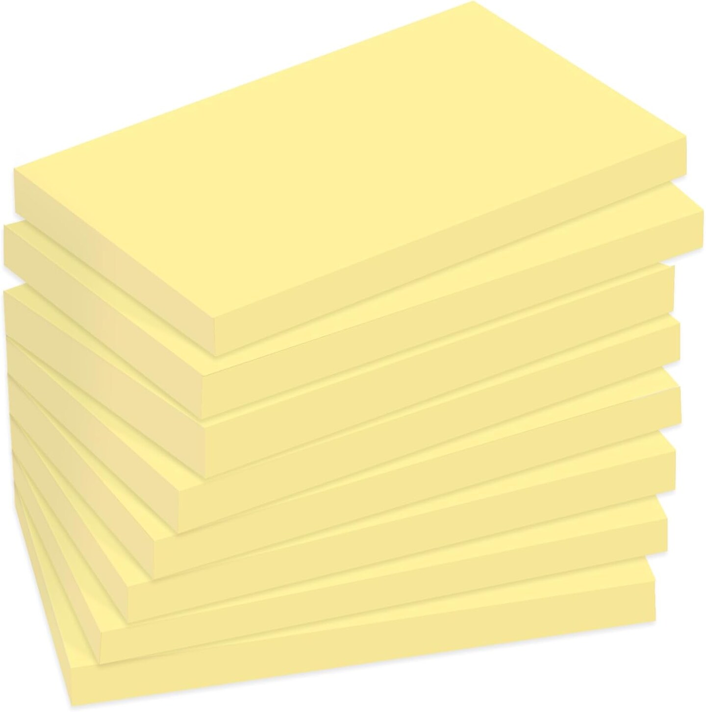 12 Pads Large Sticky Notes Yellow,3 x 5&#x27;&#x27; Self-Stick Notes Pads Recyclable,100 Sheets/Pad Super Sticking Power 76x127mm,1200 Sheets Clean Removal Sticky Notes Easy to Post for Note Taking,to Do Lists