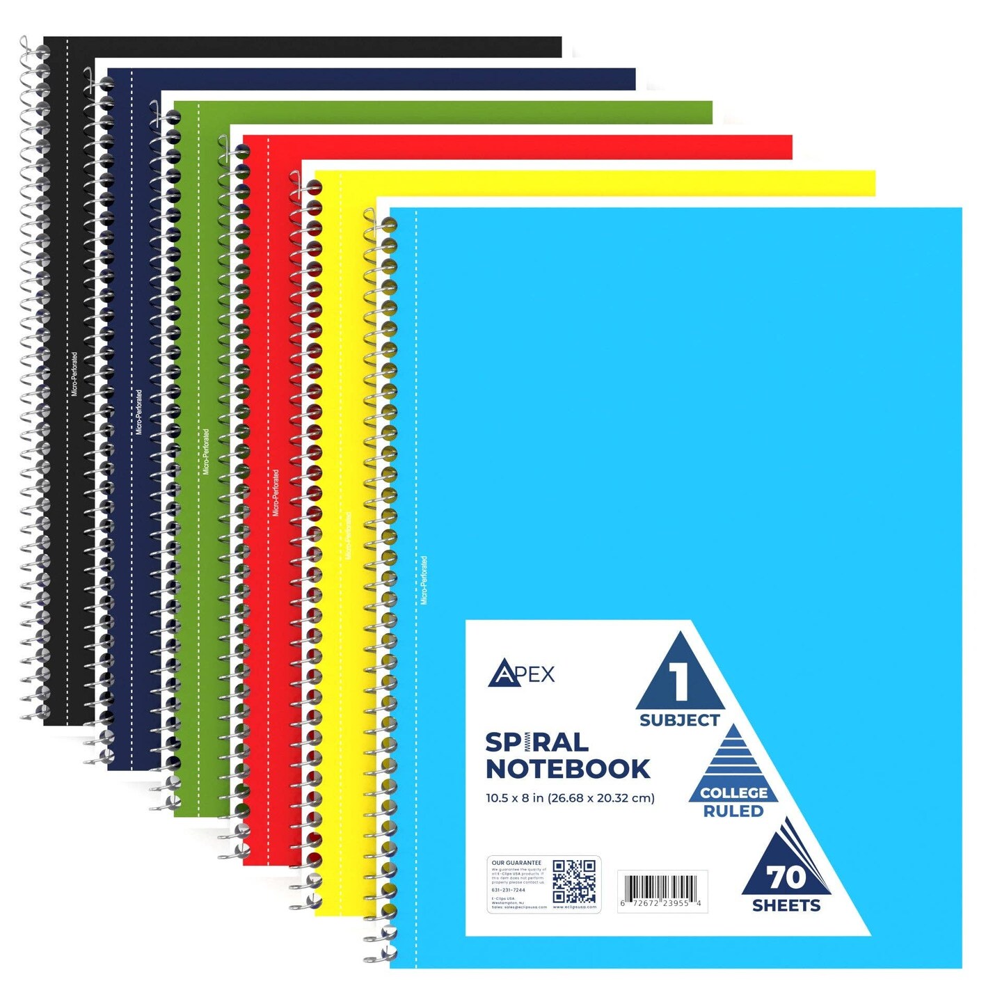 1-Subject Spiral Notebook, College-Ruled, 70 Sheets &#x2013; 48 Ct