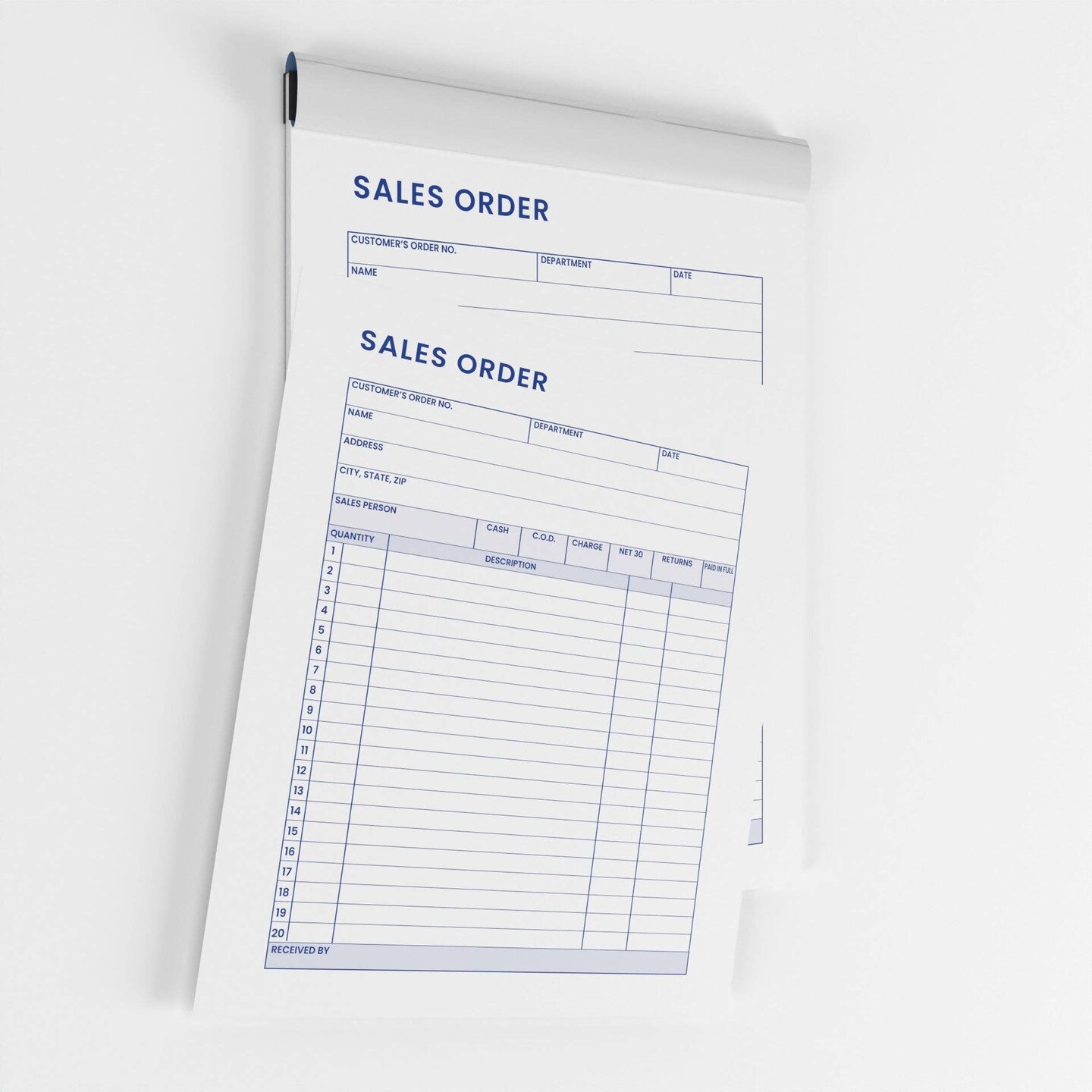 8.5&#x22;x11.5&#x22; Carbonless Sales Order Receipt Books &#x2013; 60 Books
