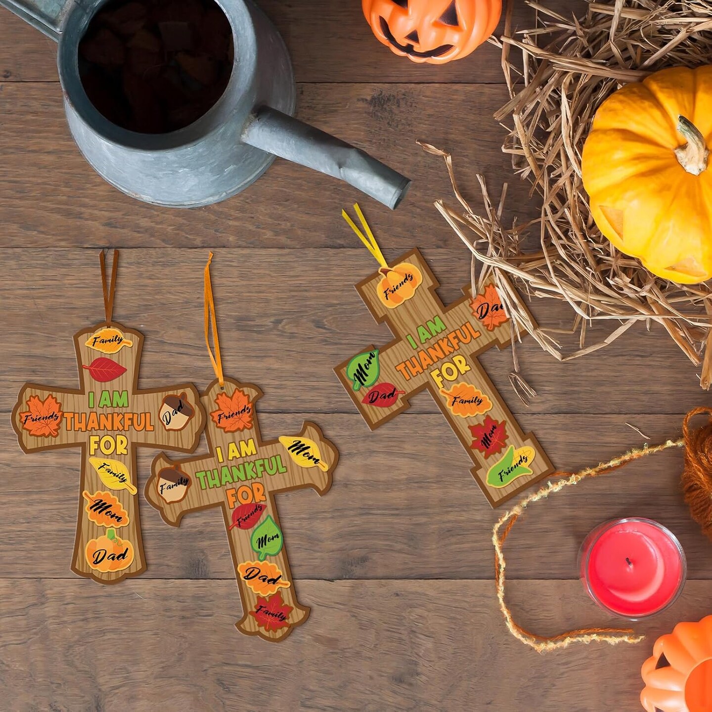 24 Pcs Religious Fall Cross Craft DIY Thanksgiving