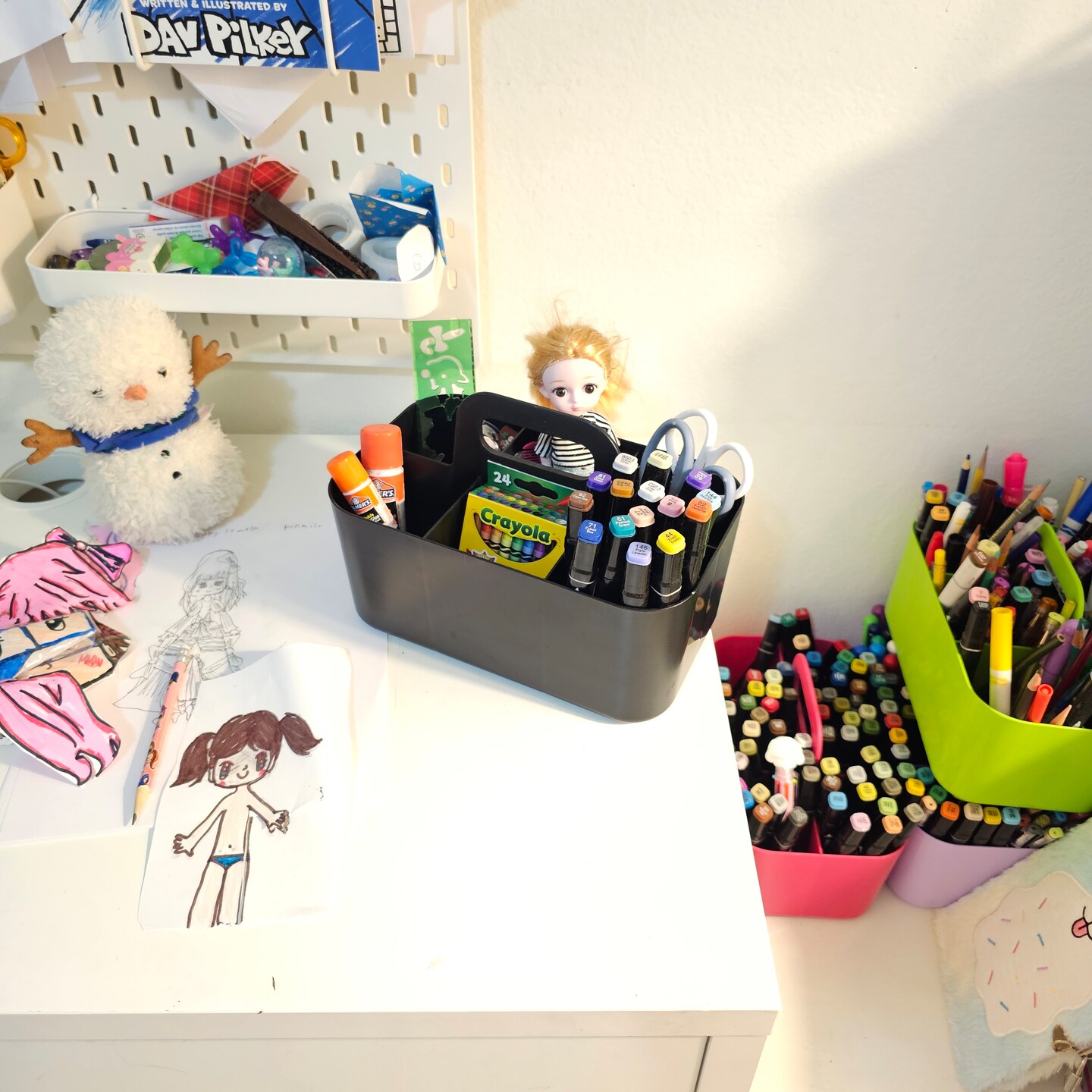 Enjoy Organizer | 3 Small Stackable Portable Simple 6-Compartment Art Marker Caddy - Made In USA