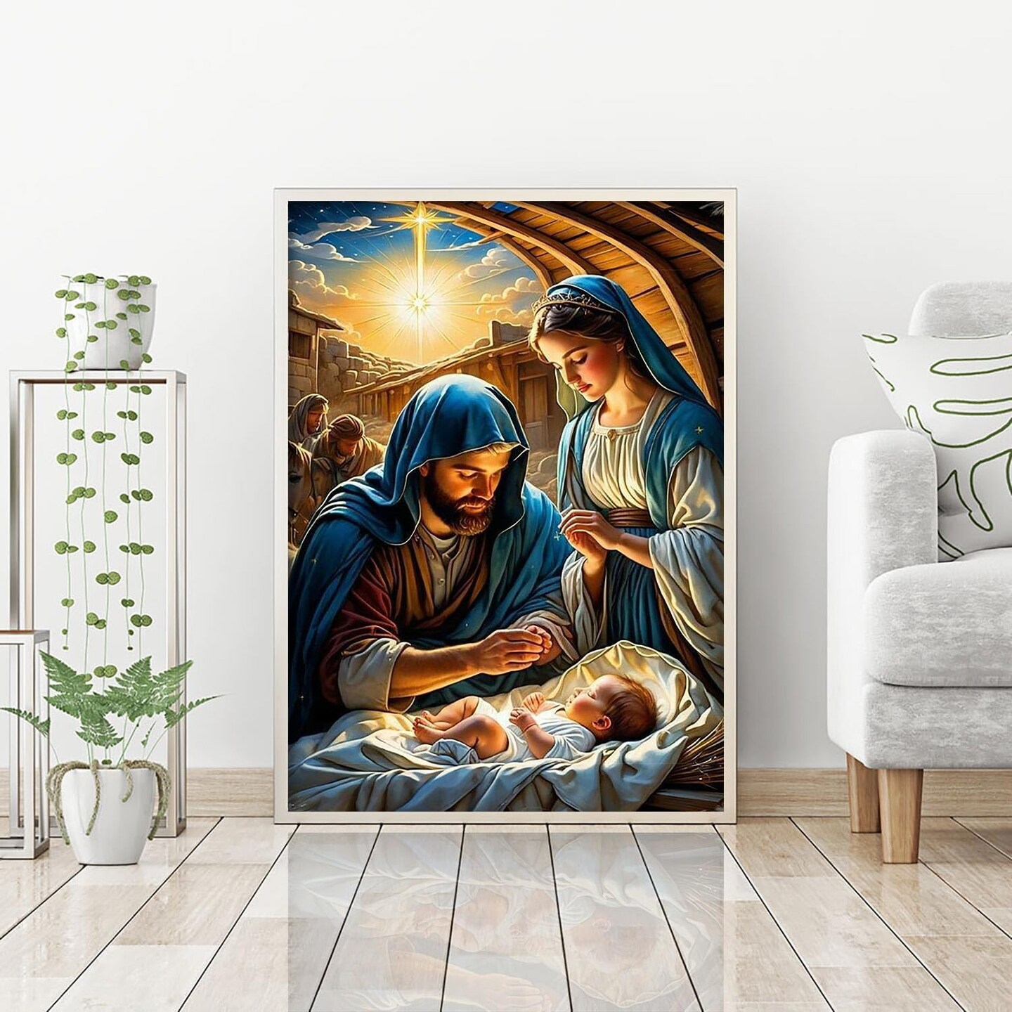 Nativity Diamond Painting Kits for Adults, Christmas Jesus Born (12x16 Inch)