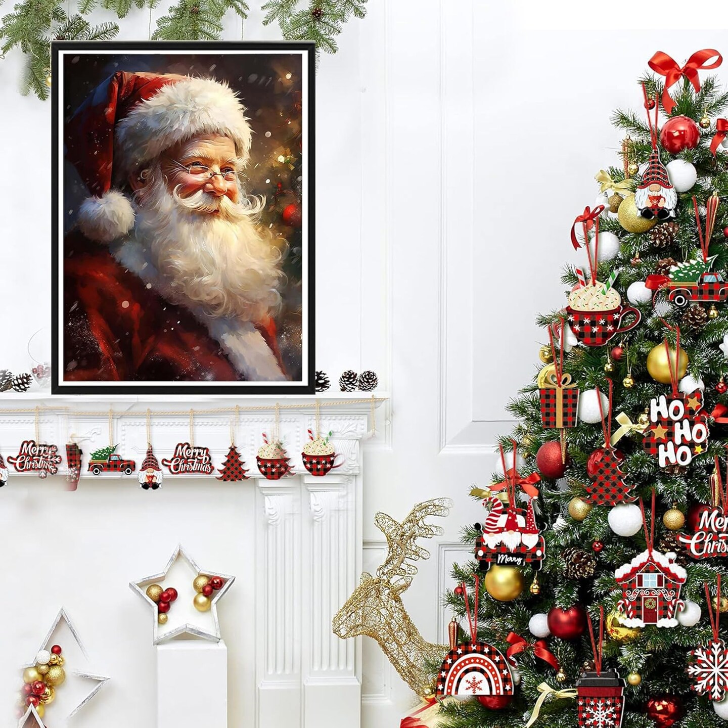 5D Diamond Art Painting Kits Christmas in July - DIY Diamond Art Santa Claus (12x16 inch)