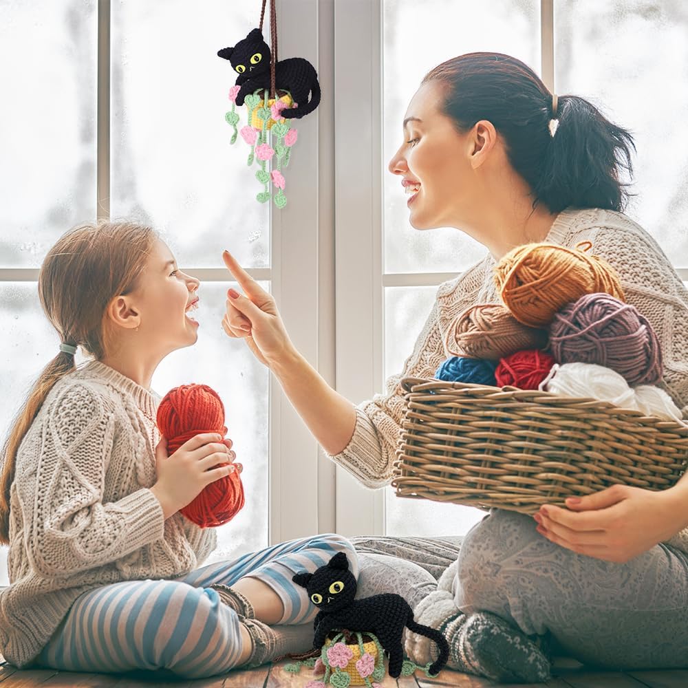 Crochet Kit for Beginners (Hanging Black Cat)