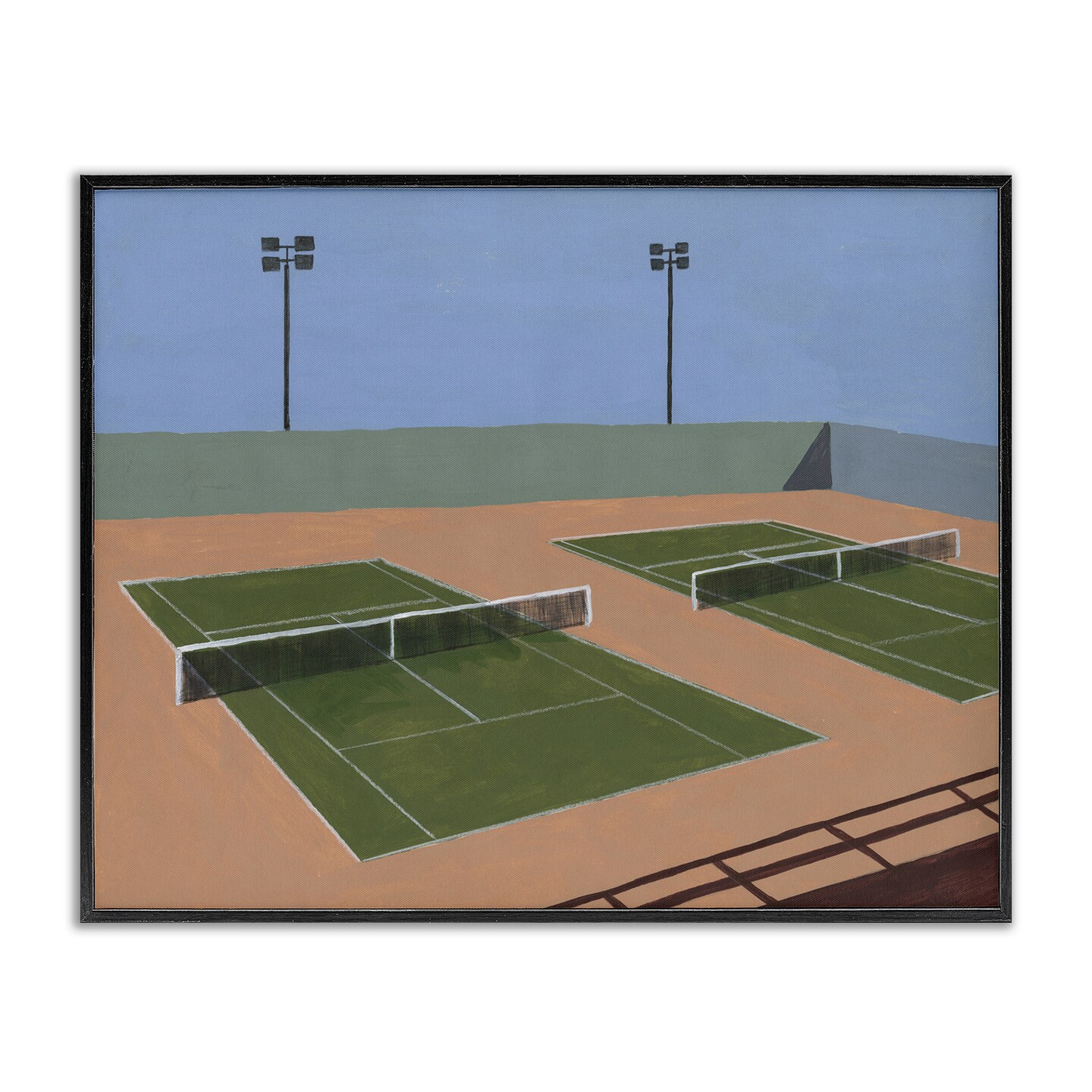Stupell Industries Tennis Court Landscape Framed Giclee By Michael Willett