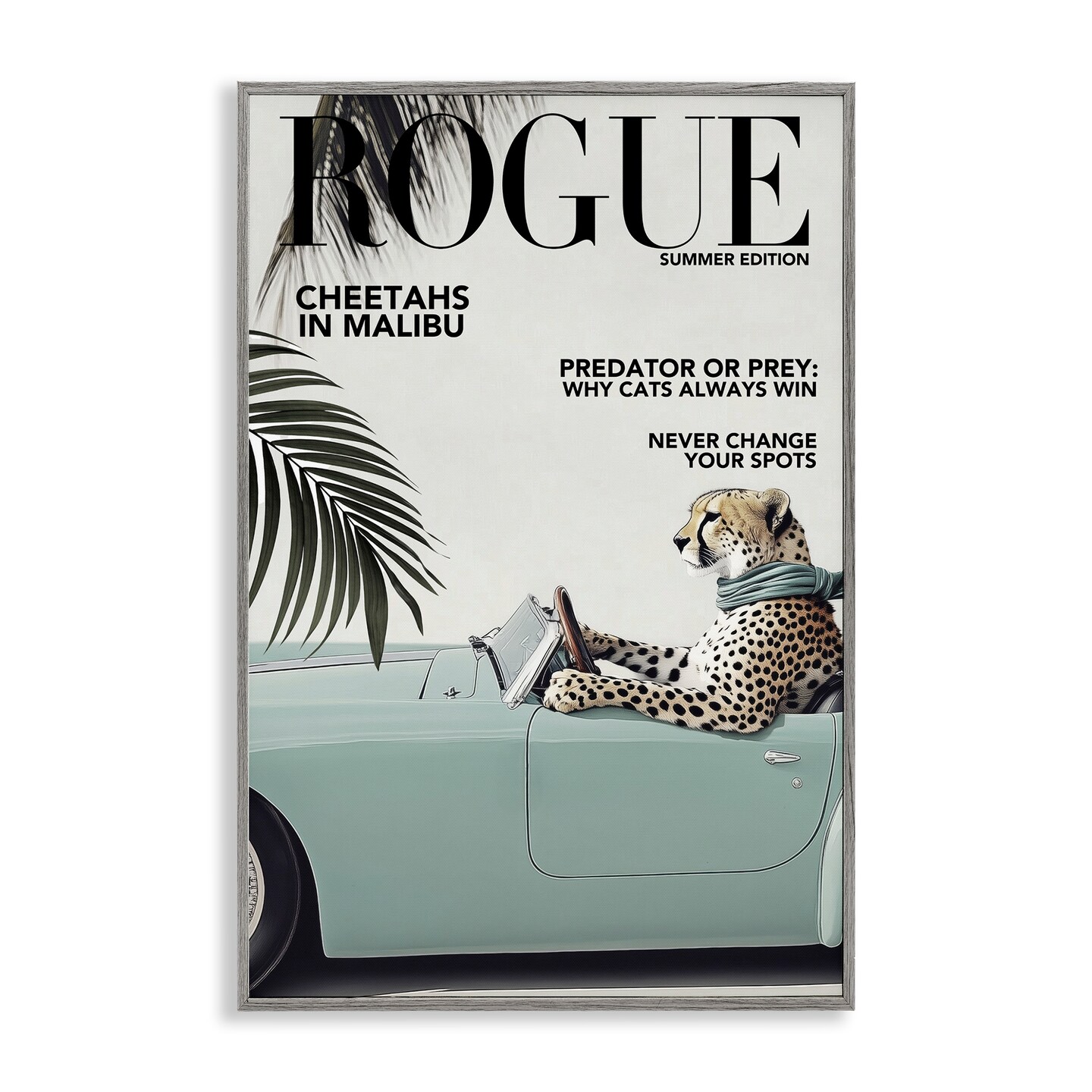 Stupell Industries Rogue Cheetah Magazine Framed Giclee By Annabelle Hall