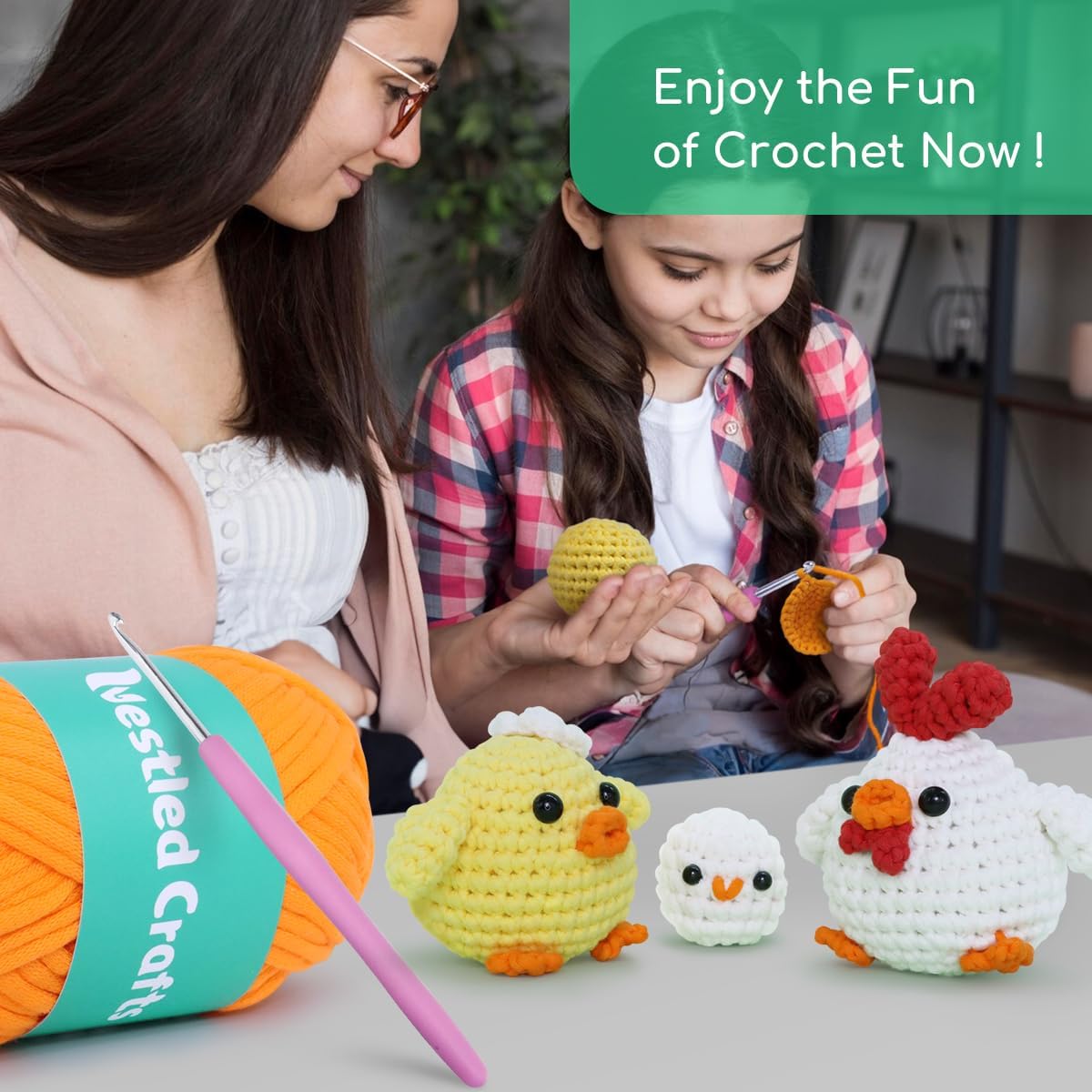 Beginners Crochet Kit with Easy Peasy Yarn