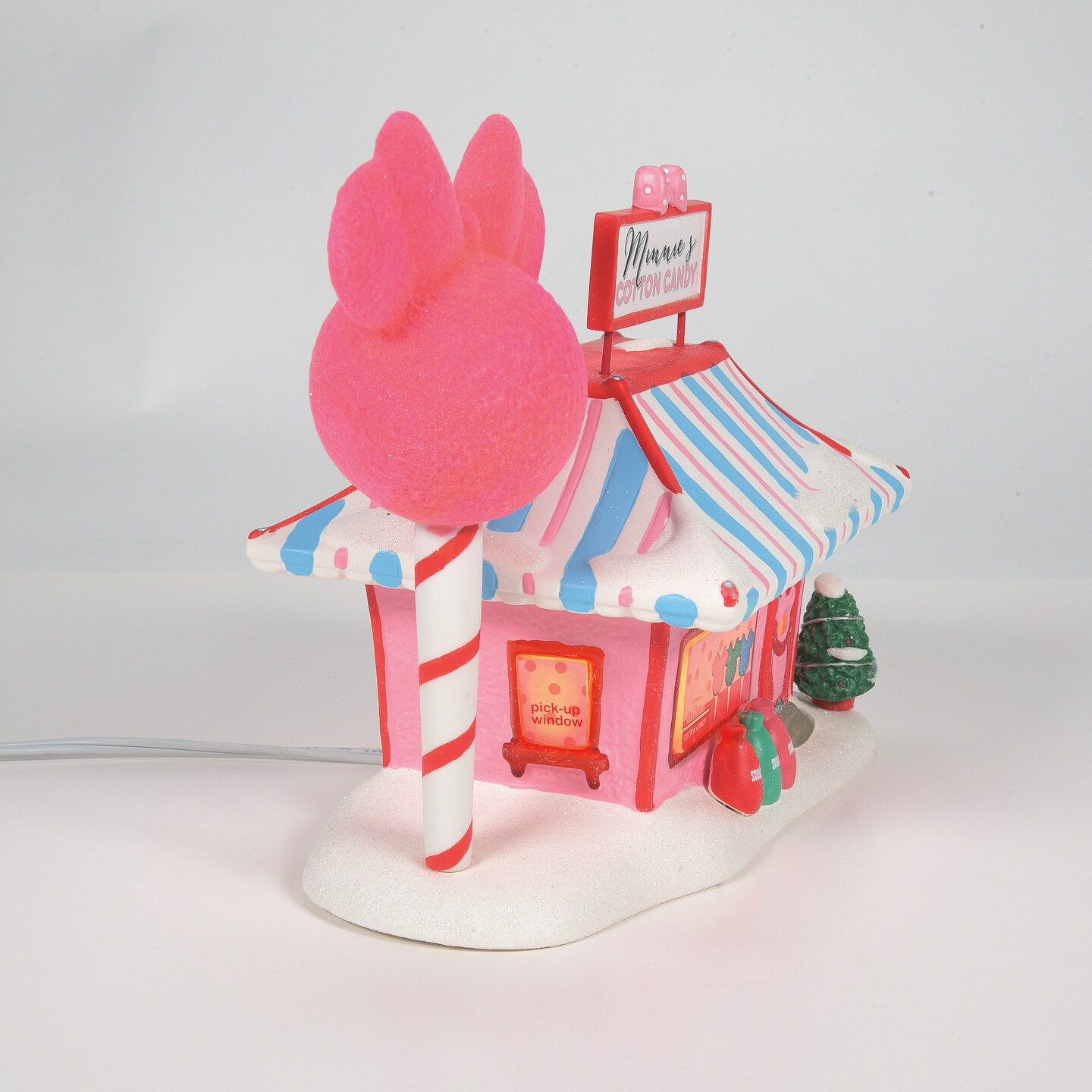 Department 56 Disney Village Minnie&#x27;s Cotton Candy Shop Lit Hanging Christmas Ornament 7.6in H