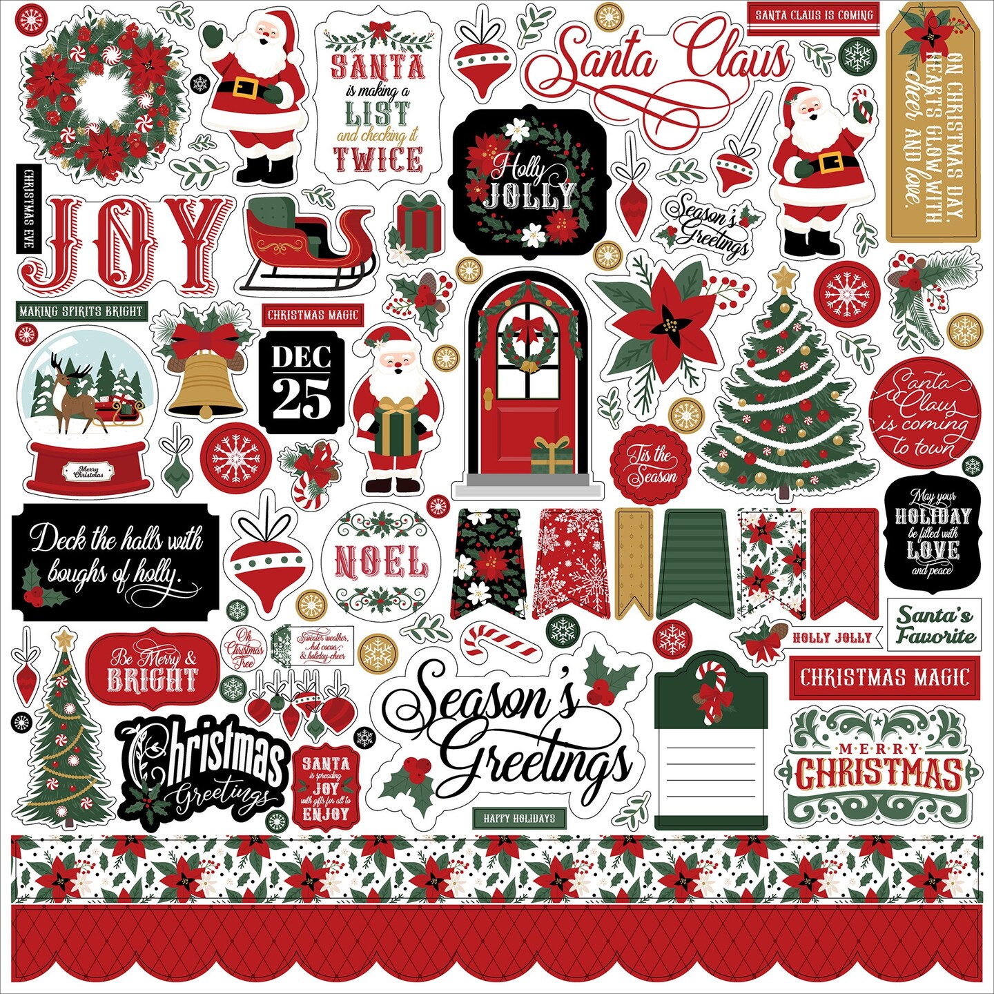 Santa Claus Cardstock Stickers 12&#x22;X12&#x22;-Element