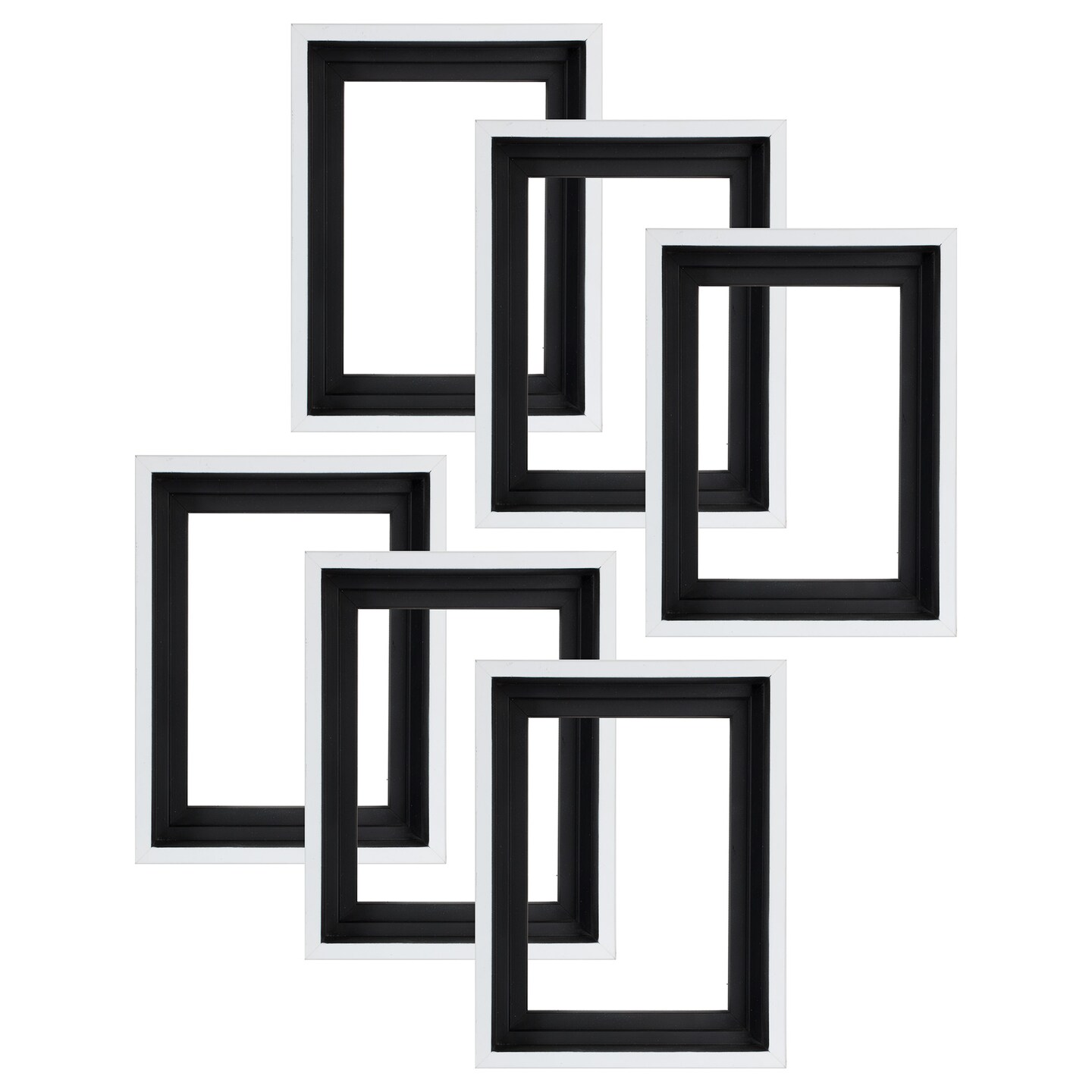 Creative Mark Illusions Floater Frame For 1-1/2&#x22; Deep Canvases - Packs of 6 - White - For Galleries &#x26; Home Decor - Wood Float Frame for Canvas Paintings- Complete Hanging Hardware