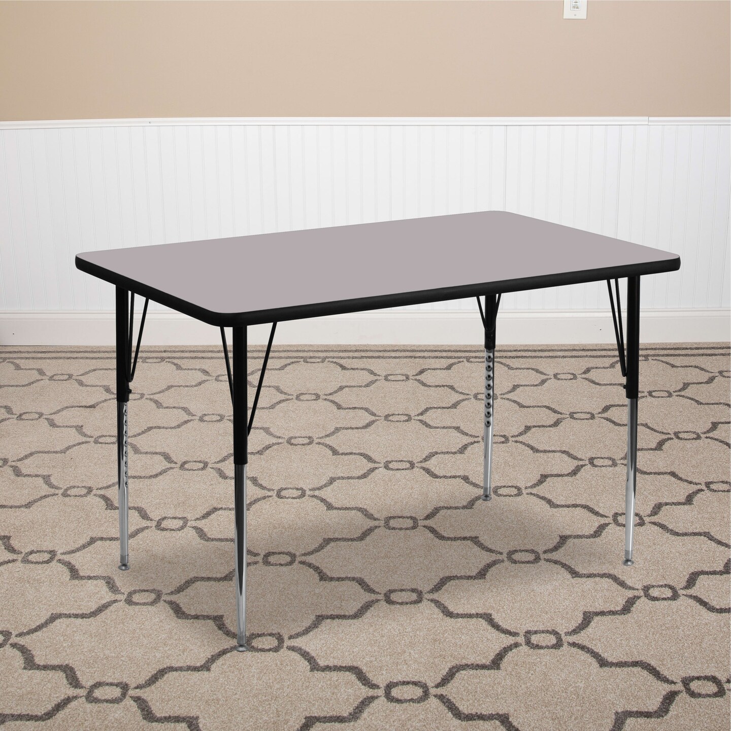 Emma and Oliver 30x48 Rectangle Laminate Adjustable Activity Table