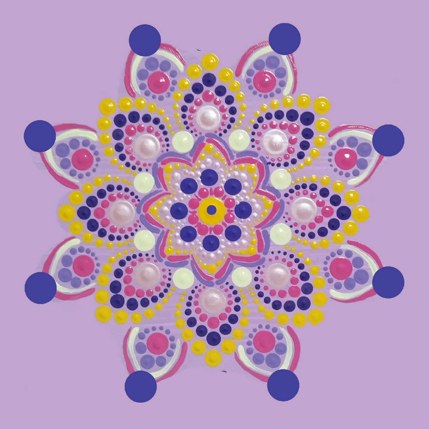 "Pastel Pinwheel"  Dot Mandala Painting Class