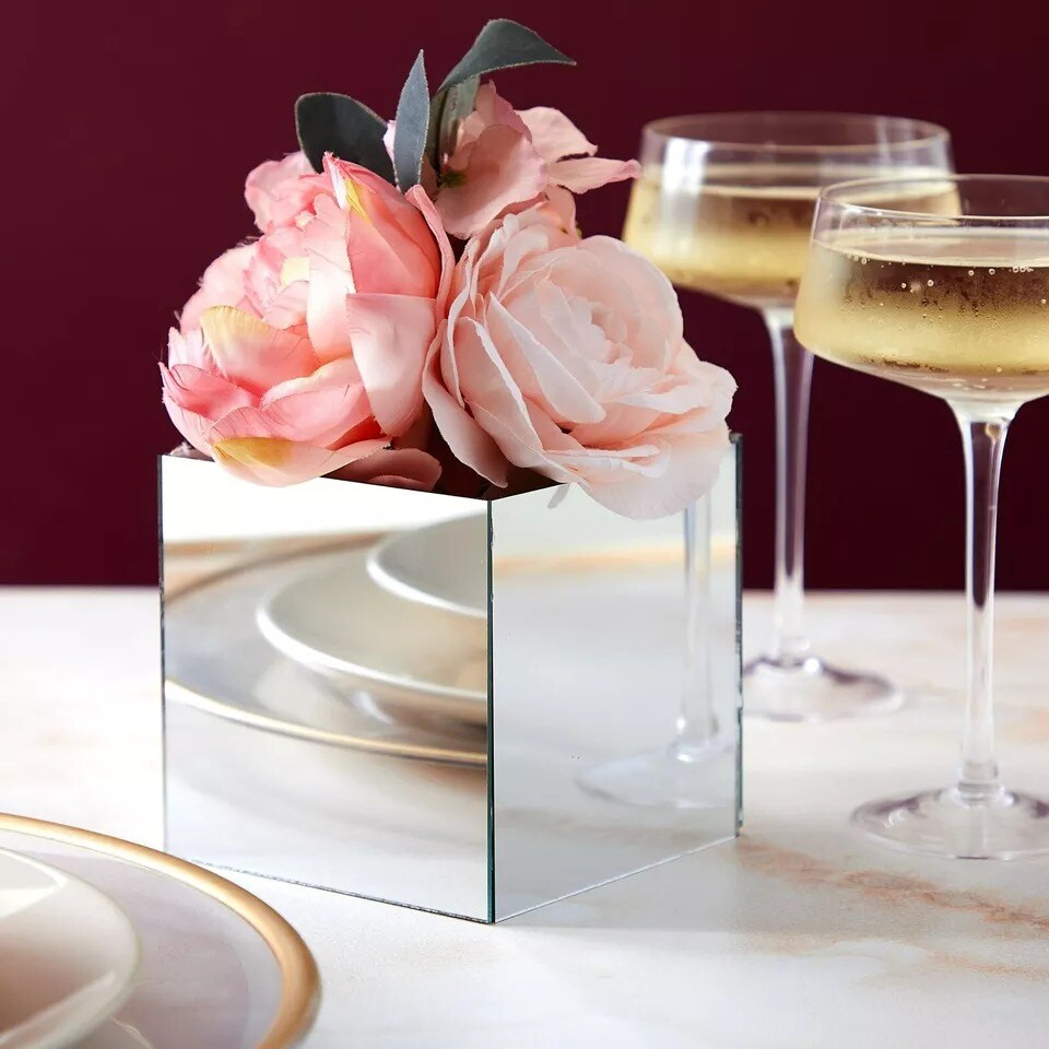 50 Pcs Craft Square Mirror Mosaic Tiles 4" for DIY Projects Crafts