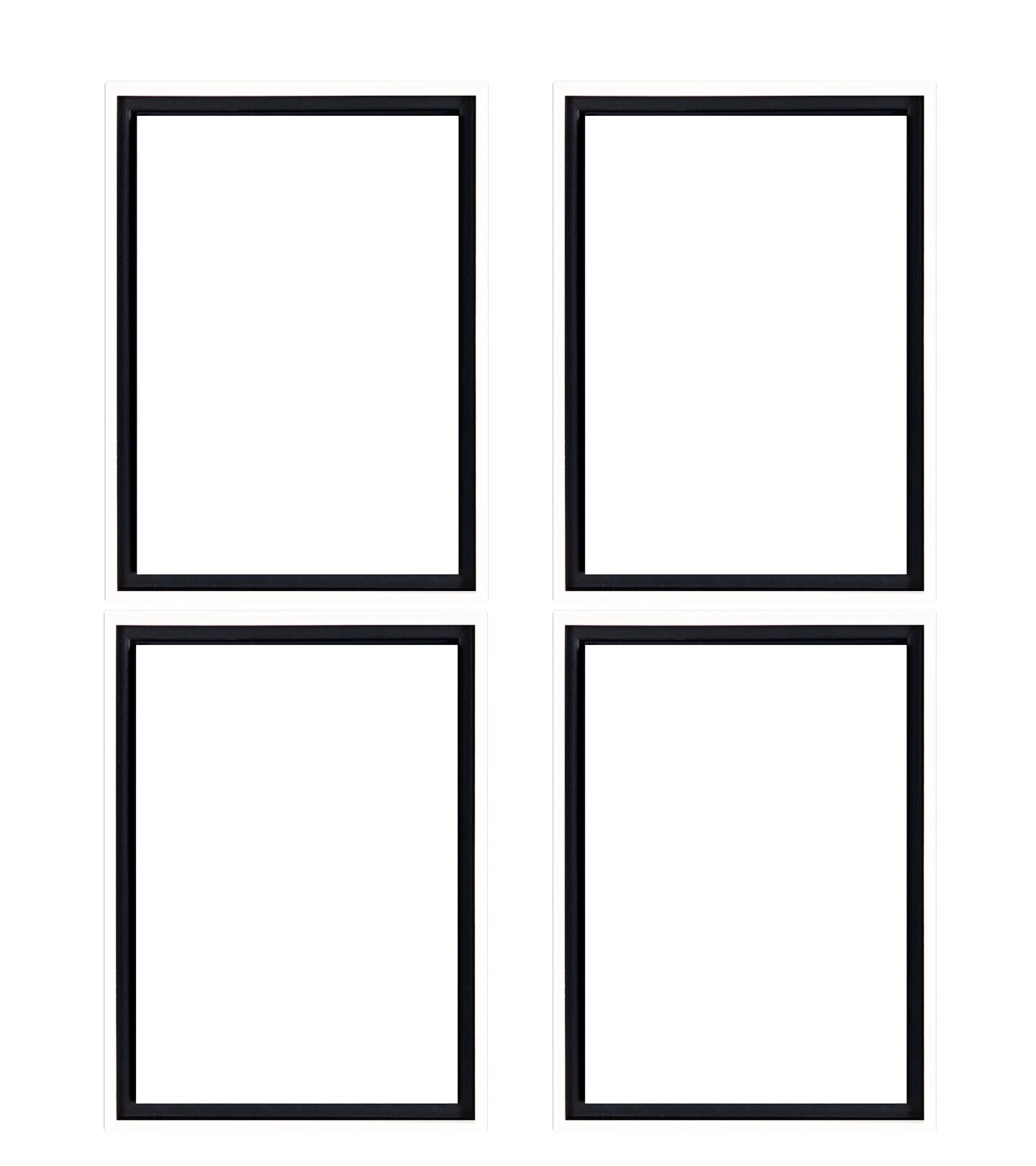 Creative Mark Illusions Floater Frame For 3/4" Deep Canvases - White - Set of 4 - For Galleries & Home Decor - Wood Floater Frames for Canvas Paintings- Complete Hanging Hardware