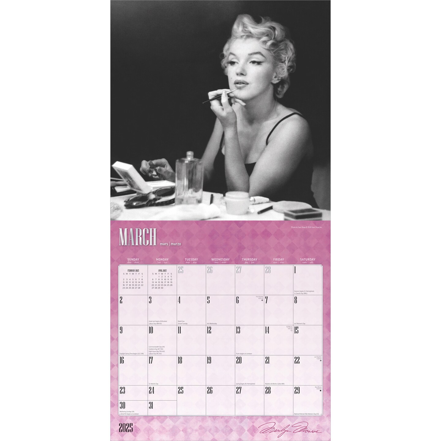 Marilyn Monroe OFFICIAL | 2025 12 x 24 Inch Monthly Square Wall Calendar | Foil Stamped Cover | Plastic-Free | BrownTrout | USA American Actress Celebrity