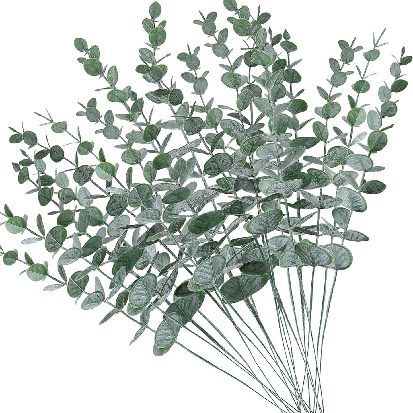 20pcs Faux Eucalyptus Stems Flowers Short Artificial Eucalyptus Greenery Stem Fake Eucuplutis Leaves Branches Decoration for Floral Arrangement Wedding Home Office Centerpieces Vase D&#xE9;cor