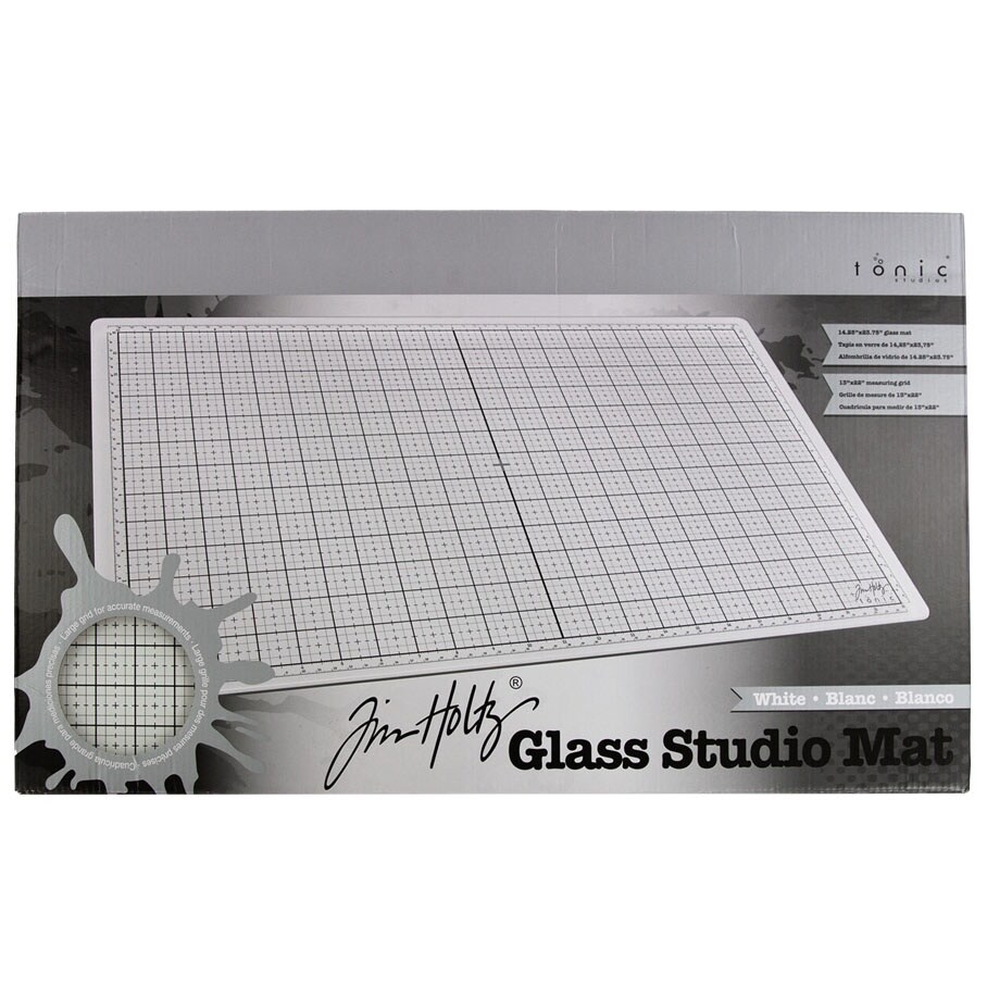 Tim Holtz Glass Studio Mat 23.75&#x22;X14.25&#x22;-White