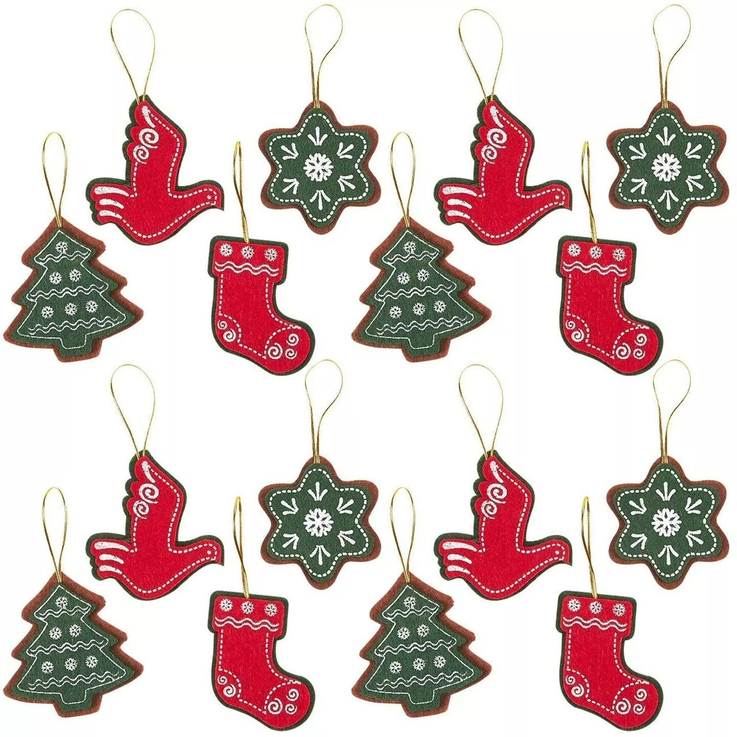 16 Christmas Tree Decorations Xmas Felt Hanging Stocking Ornament for Home Decor
