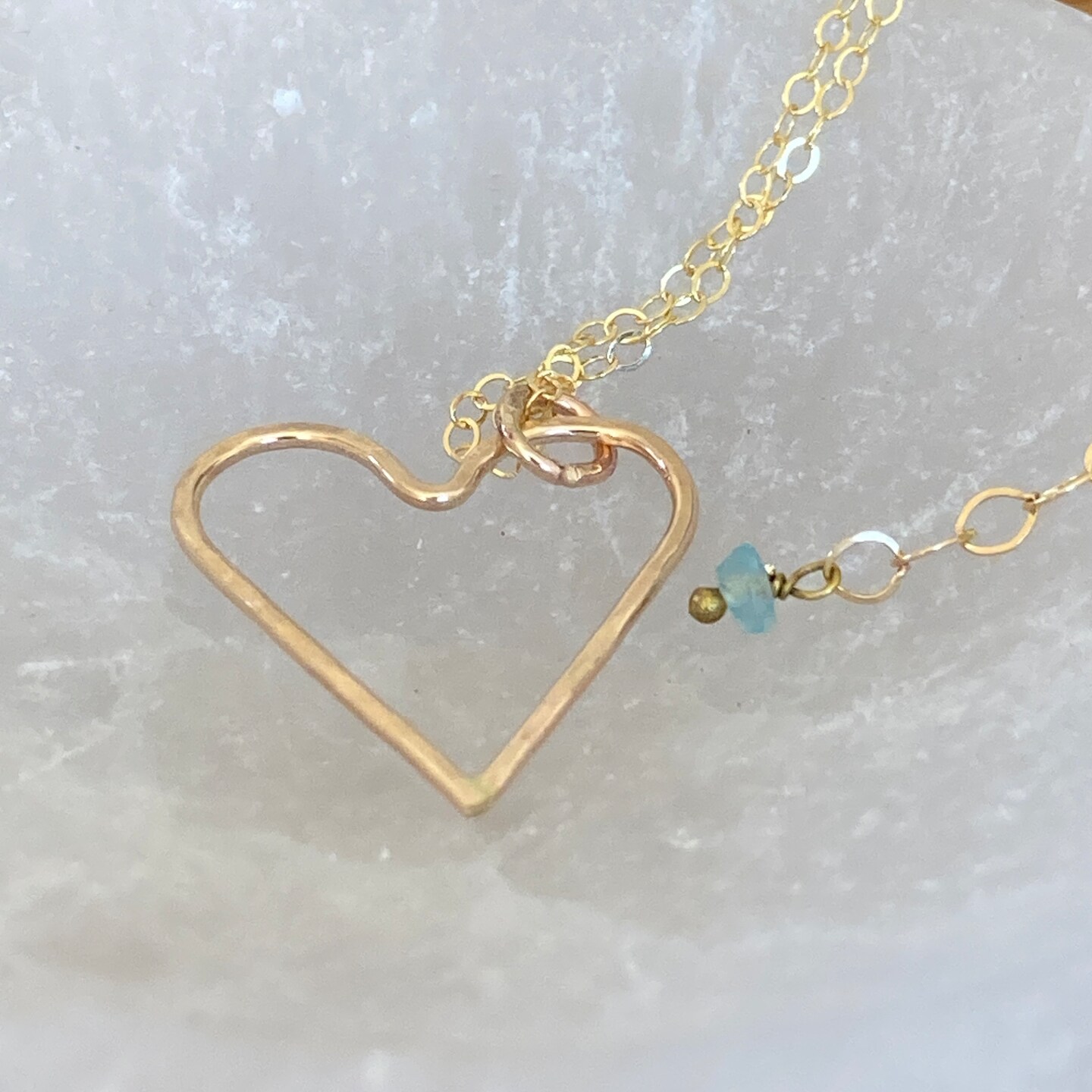 Open Heart Gold Filled Chain Necklace 370160043239653376