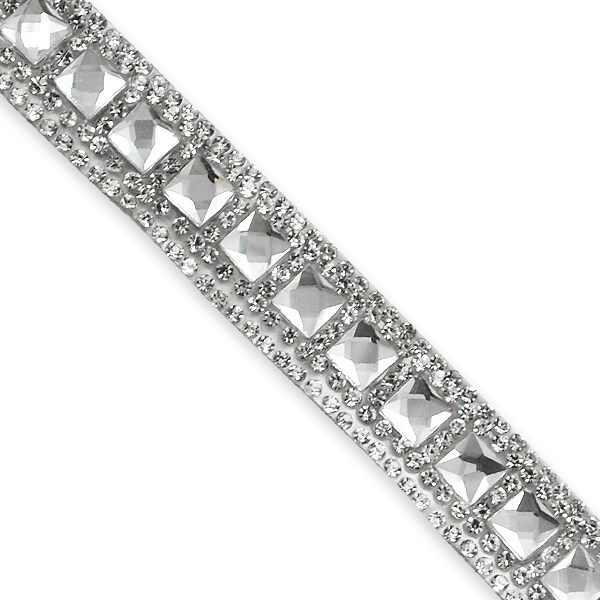 1/2&#x22; Olga Gem Rhinestone Iron-on Trim