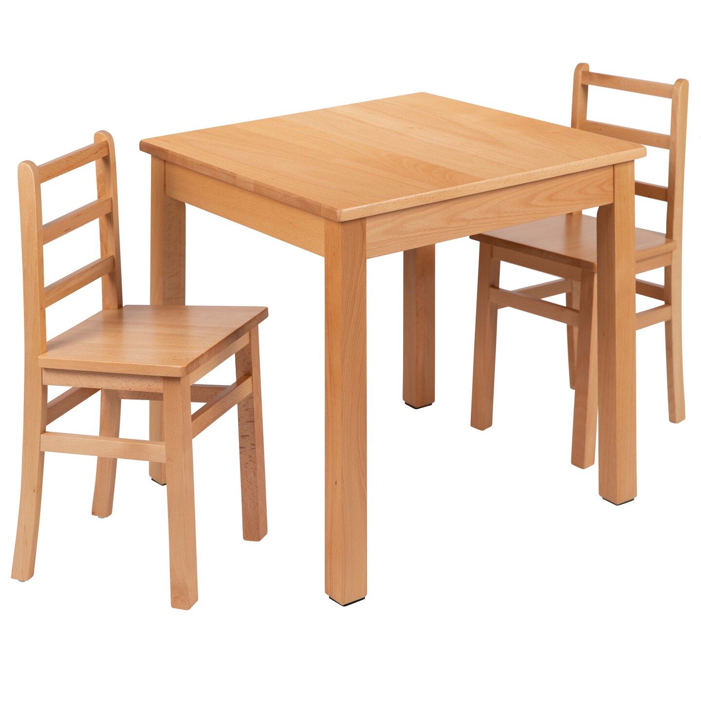 Emma and Oliver Kids Natural Solid Wood Table and Chair Set for Classroom, Playroom, Kitchen