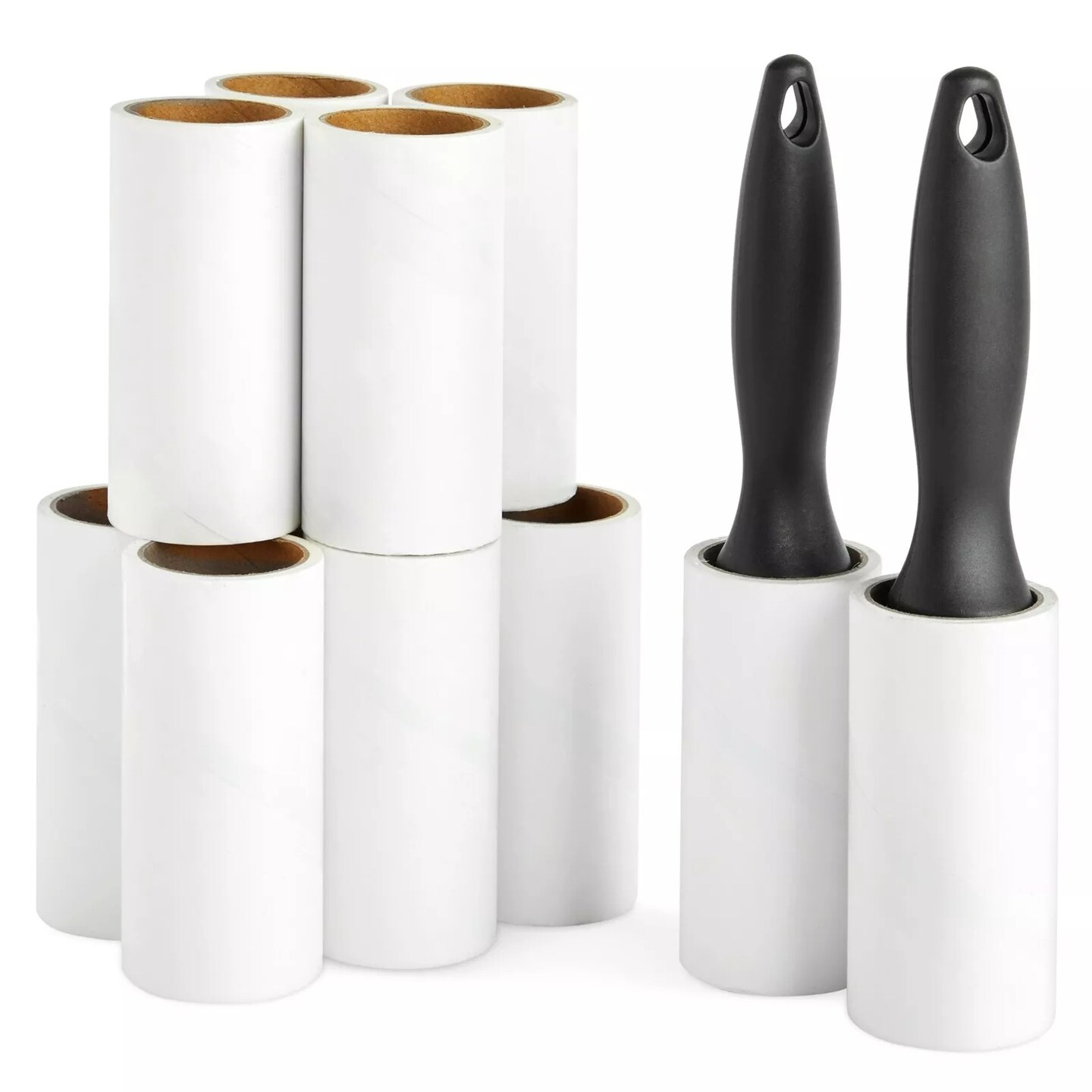 12 Pk Lint Roller for Clothes with 696 Sheets, 2 Handles, 10 Sticky Roll Refills