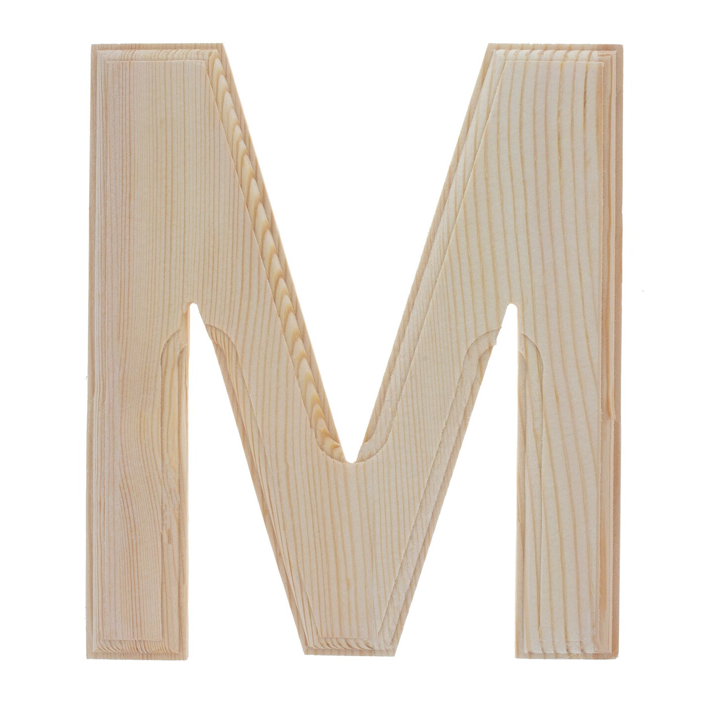 Unfinished Wooden Arial Font Letter M (6.25 Inches)