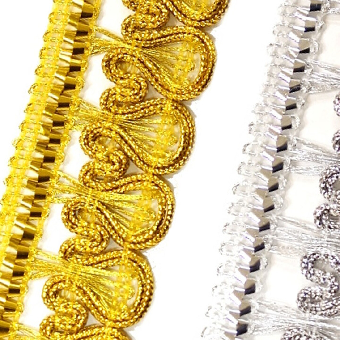 1&#x22;x 10 Yards Silver Metallic Lace Trim 5 Packs Metallic Trim 3
