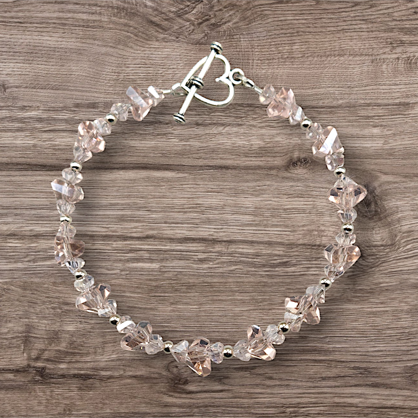Bracelet Argenté Avec Cristaux – Plaqué Argent, Occasion En Très Bon état