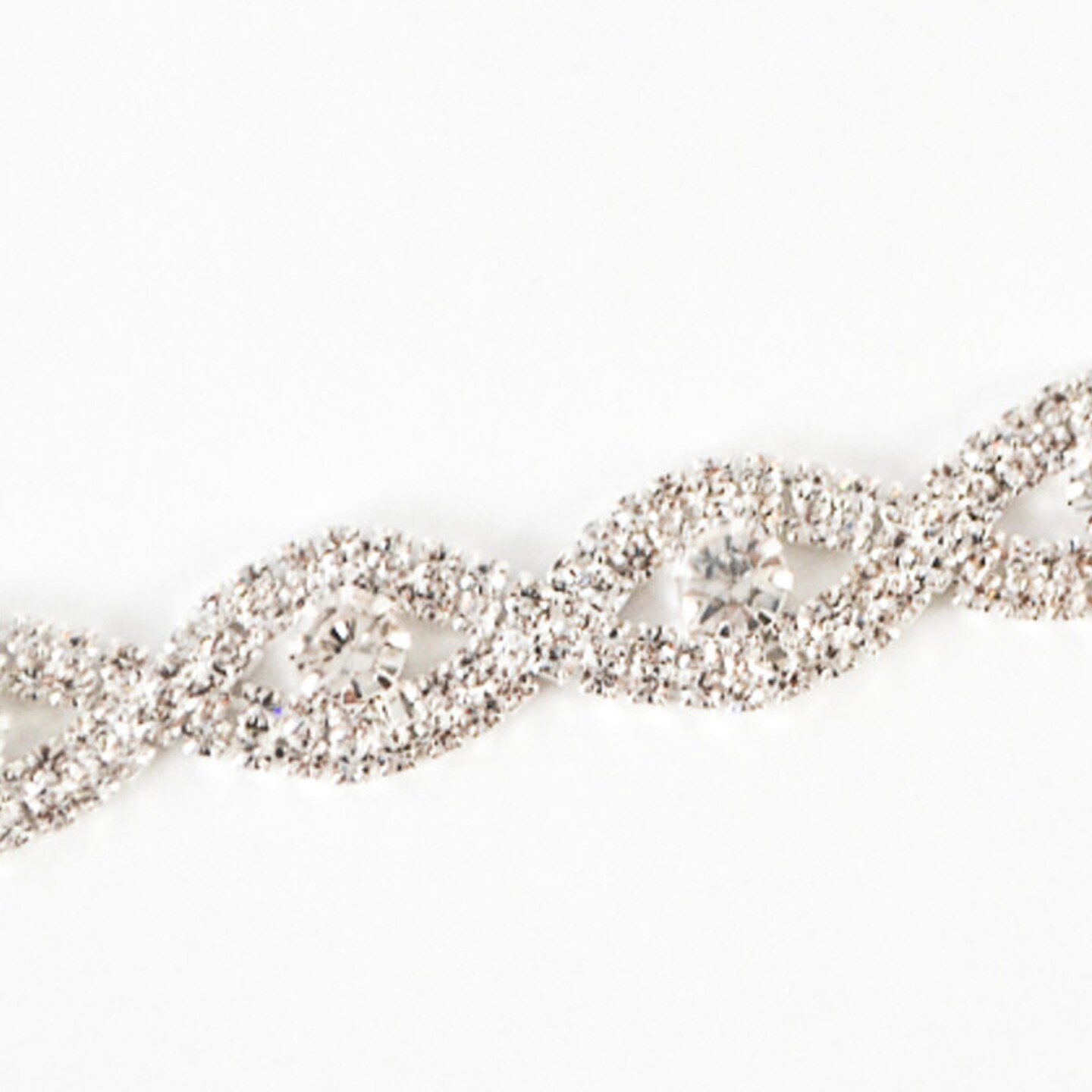1/2&#x22; Crystal Rhinestone Fashion Trim 1 Yard Rhinestone Chain Trim