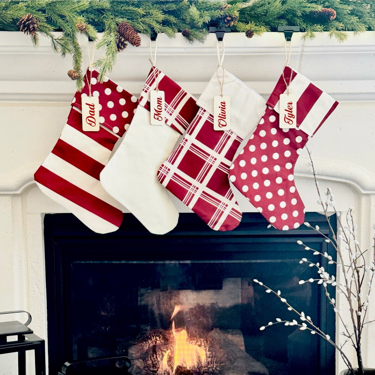 Personalized Dog Bone Christmas Stockings,Name Embroidered Christmas Stockings,Christmas Candy Decorated Stockings,Family Christmas Stocking