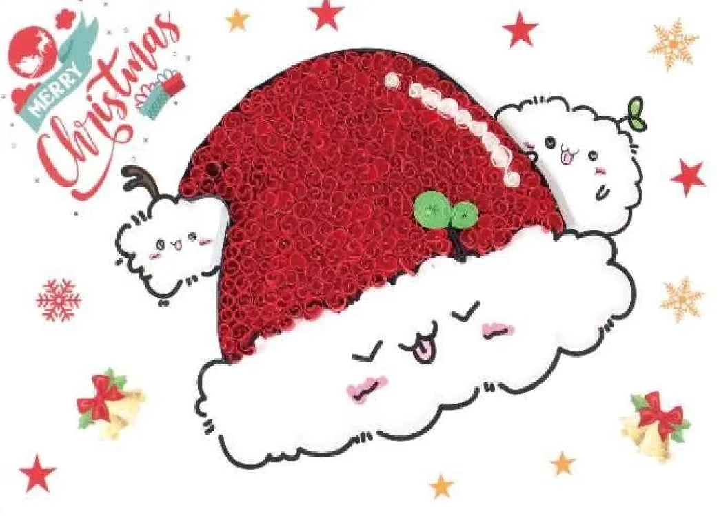 Christmas Hat DIY Making Kit. Paper Quilling Set F07M3-6-Hat