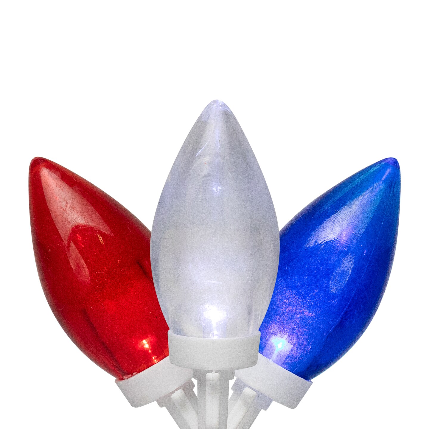 Northlight Patriotic LED C9 Christmas Lights - Red, White and Blue - 16&#x27; White Wire - 25ct